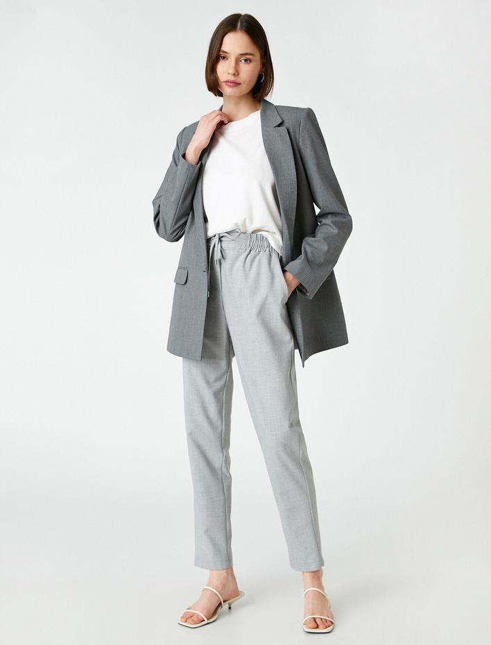  Beli Bağlamalı Yüksek Bel Pantolon