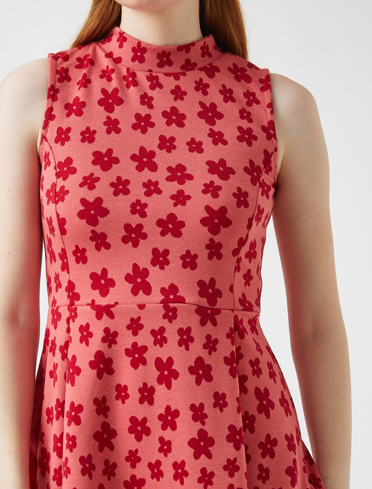   Desenli Halter Yaka Mini Elbise