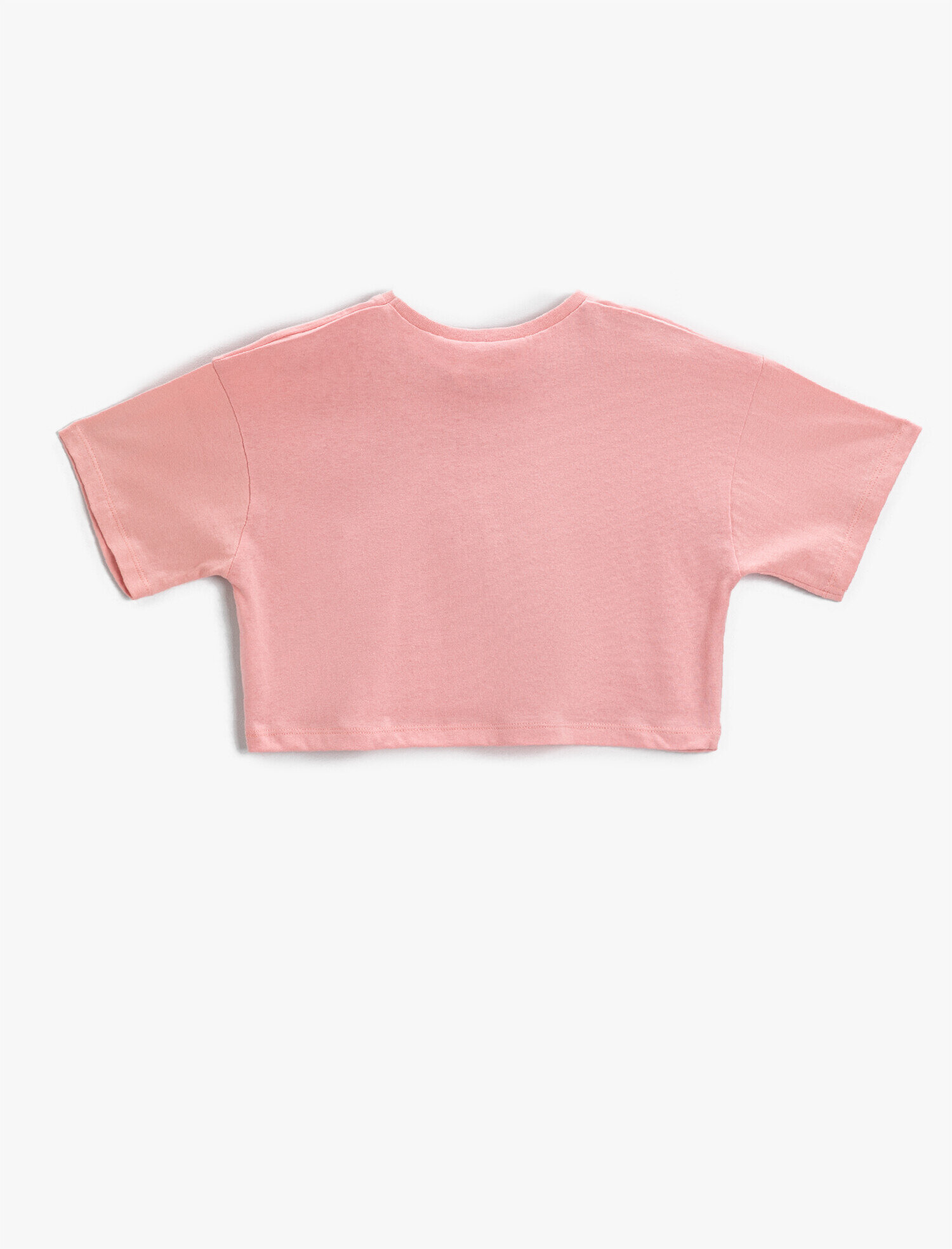  Kız Çocuk Şehir Baskılı Crop Tişört Pamuklu Kısa Kollu