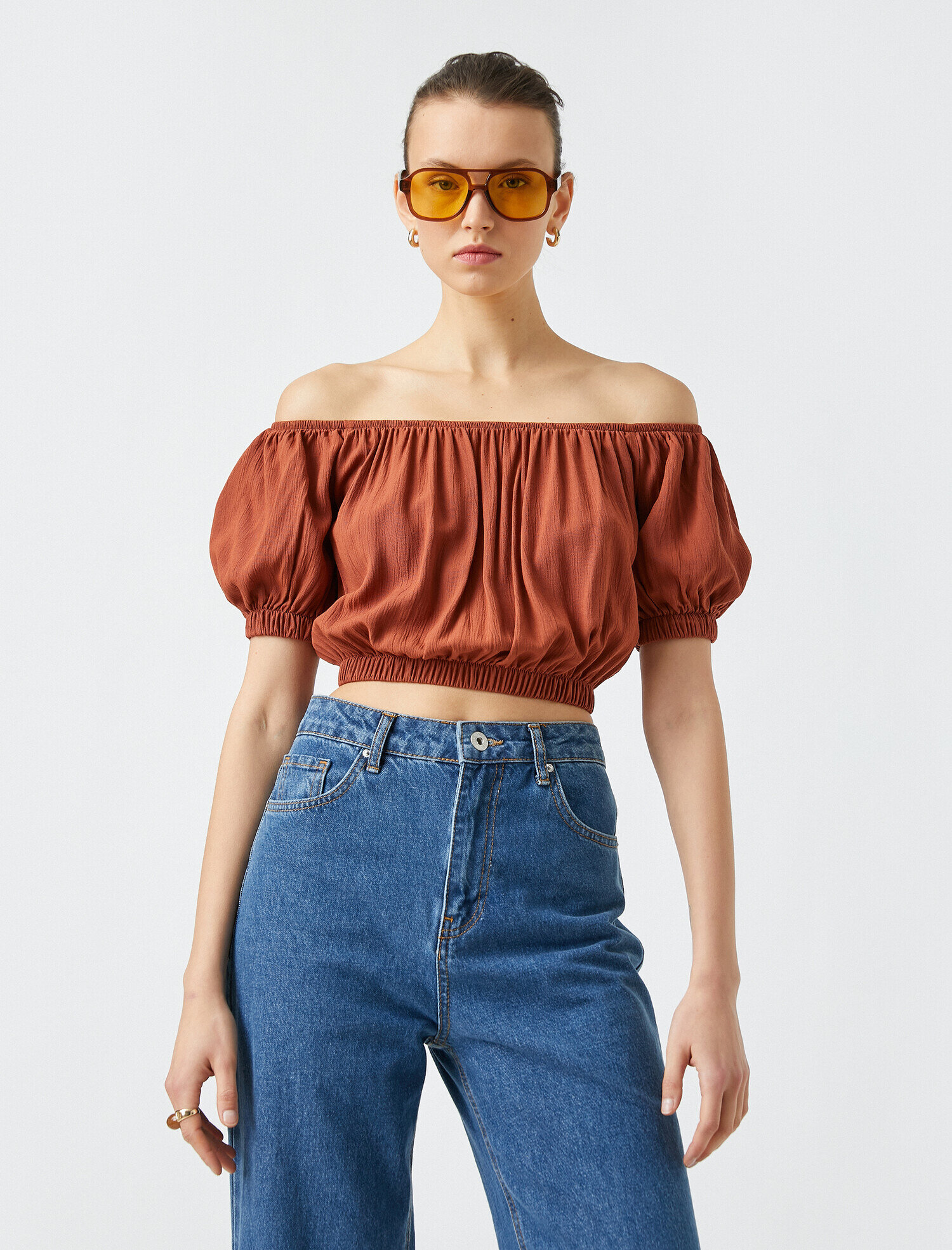   Kısa Kollu Crop Bluz