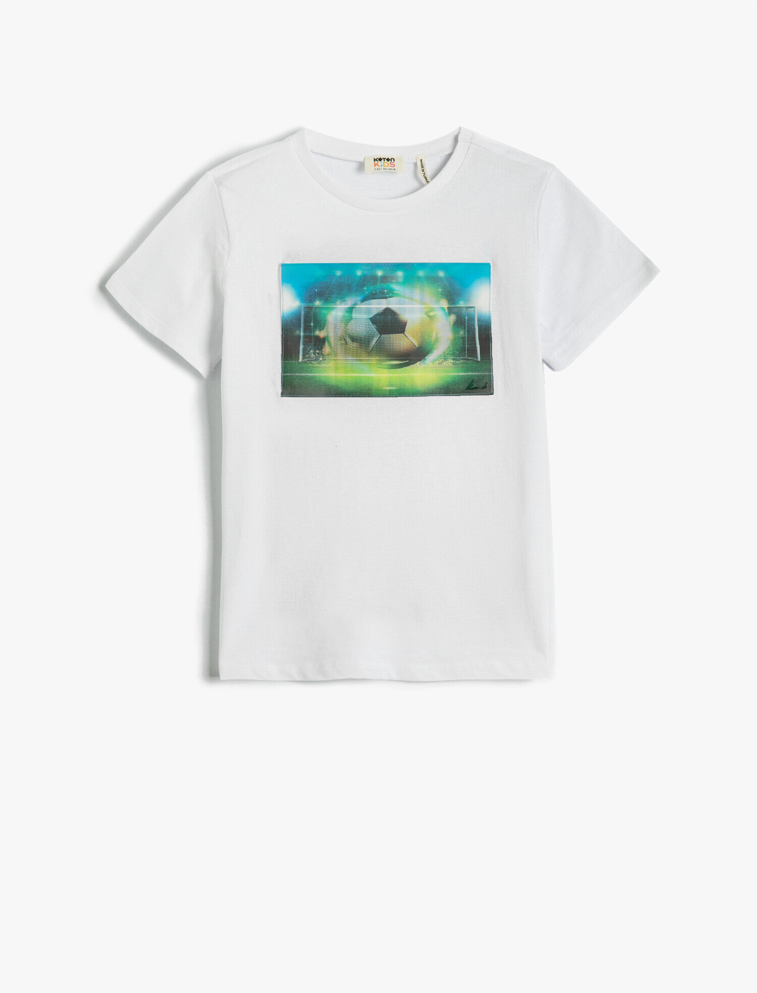  Erkek Çocuk Futbol Hologramlı Kısa Kollu Tişört Pamuklu