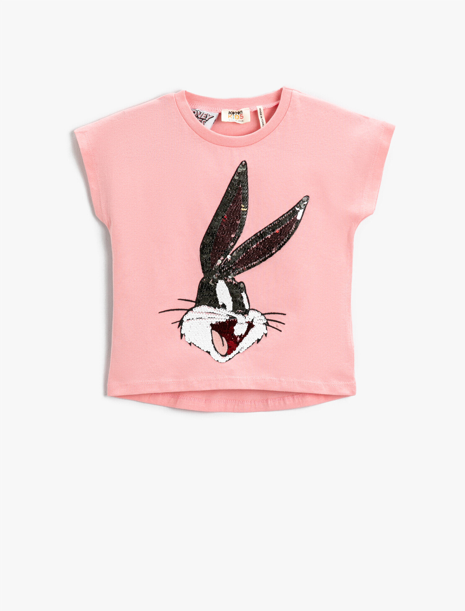  Kız Çocuk Bugs Bunny Lisanslı Kısa Kollu Tişört Pamuklu