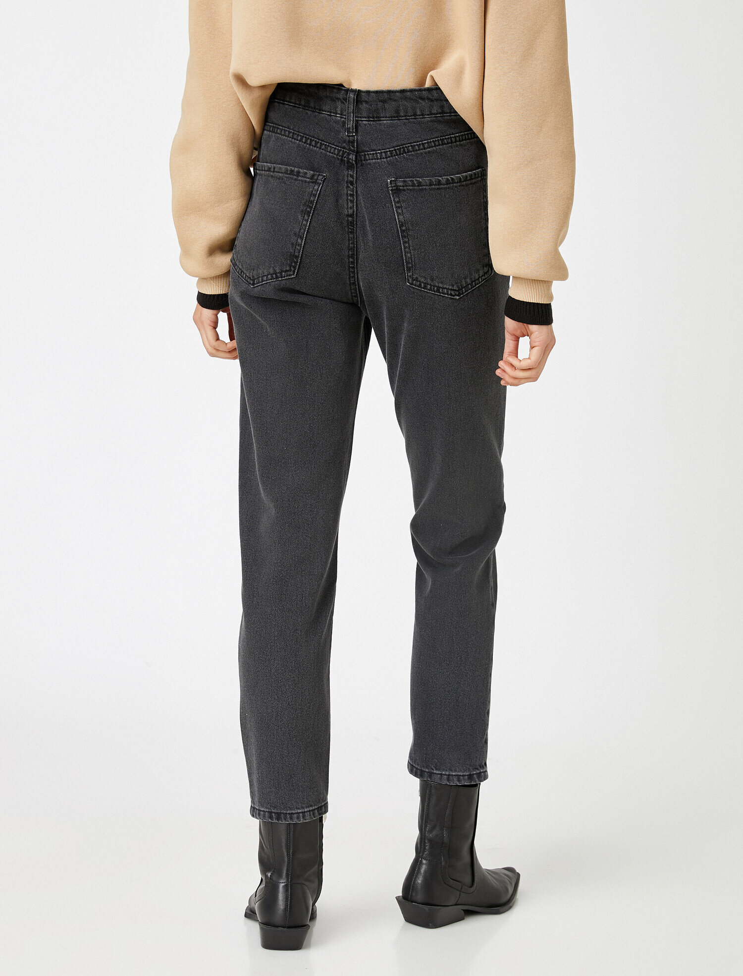   Mom Jean Pantolon Yüksek Bel  Pamuklu