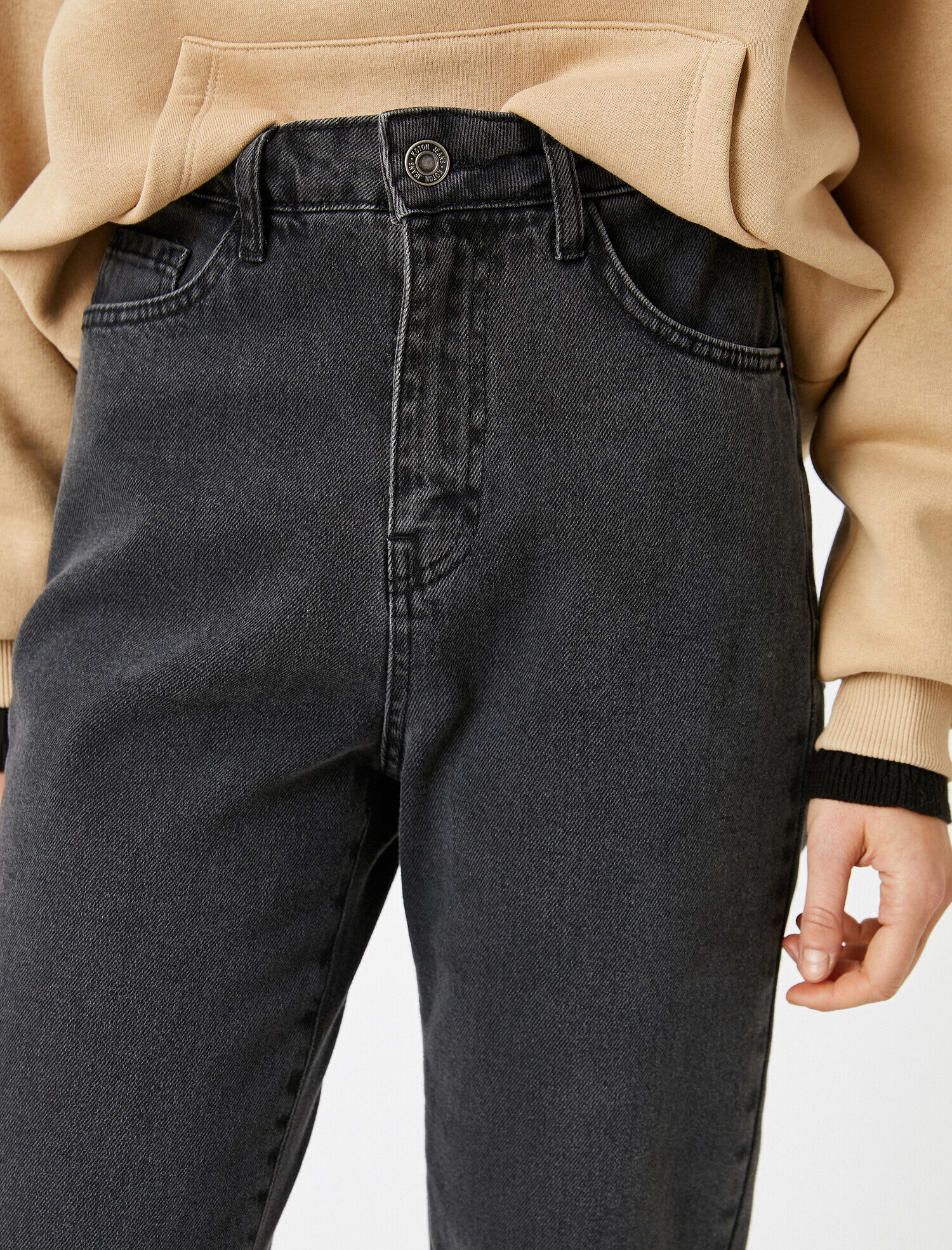   Mom Jean Pantolon Yüksek Bel  Pamuklu