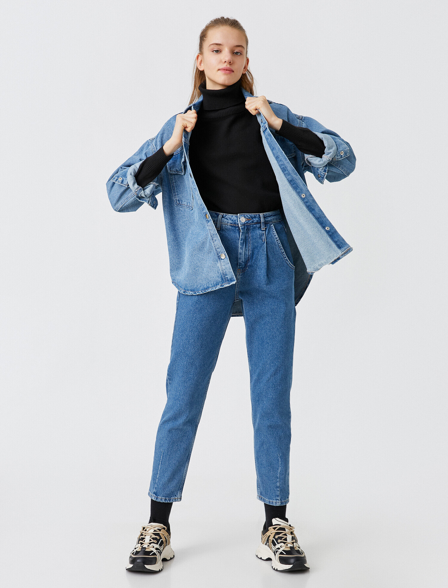   Yüksek Bel Kot Pantolon - Mom Jean