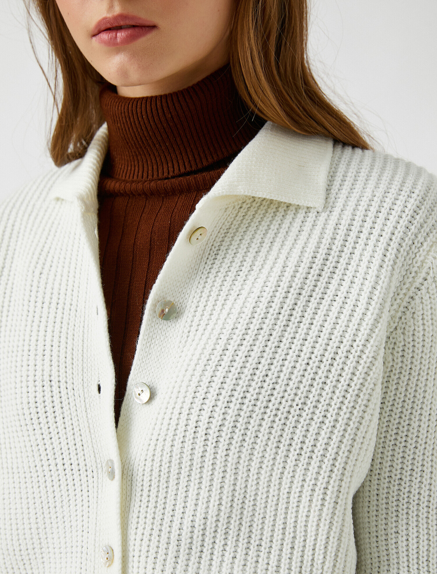   Düğmeli Triko Hırka