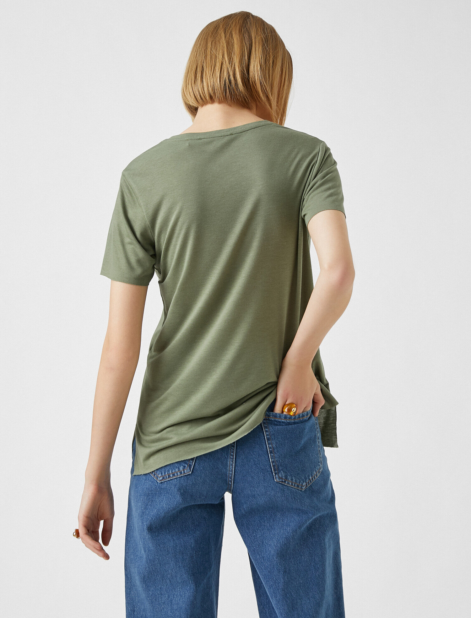   Bisiklet Yaka Kısa Kollu Baskılı Tişört