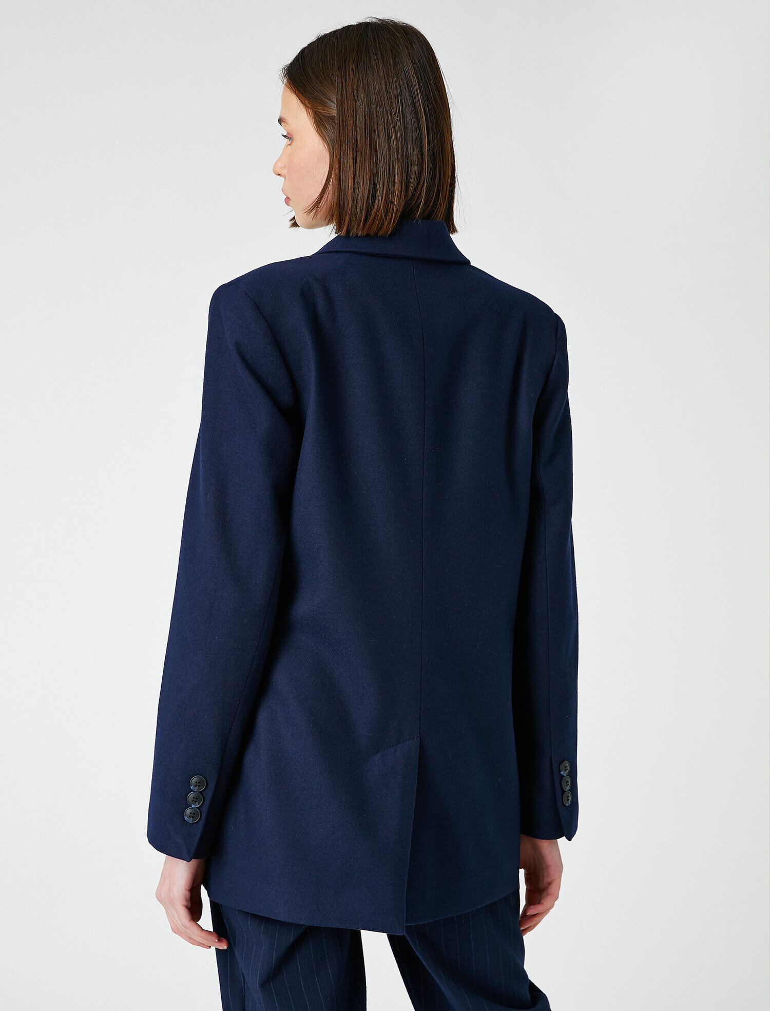   Kruvaze Düğmeli Katlı Yaka Blazer Ceket