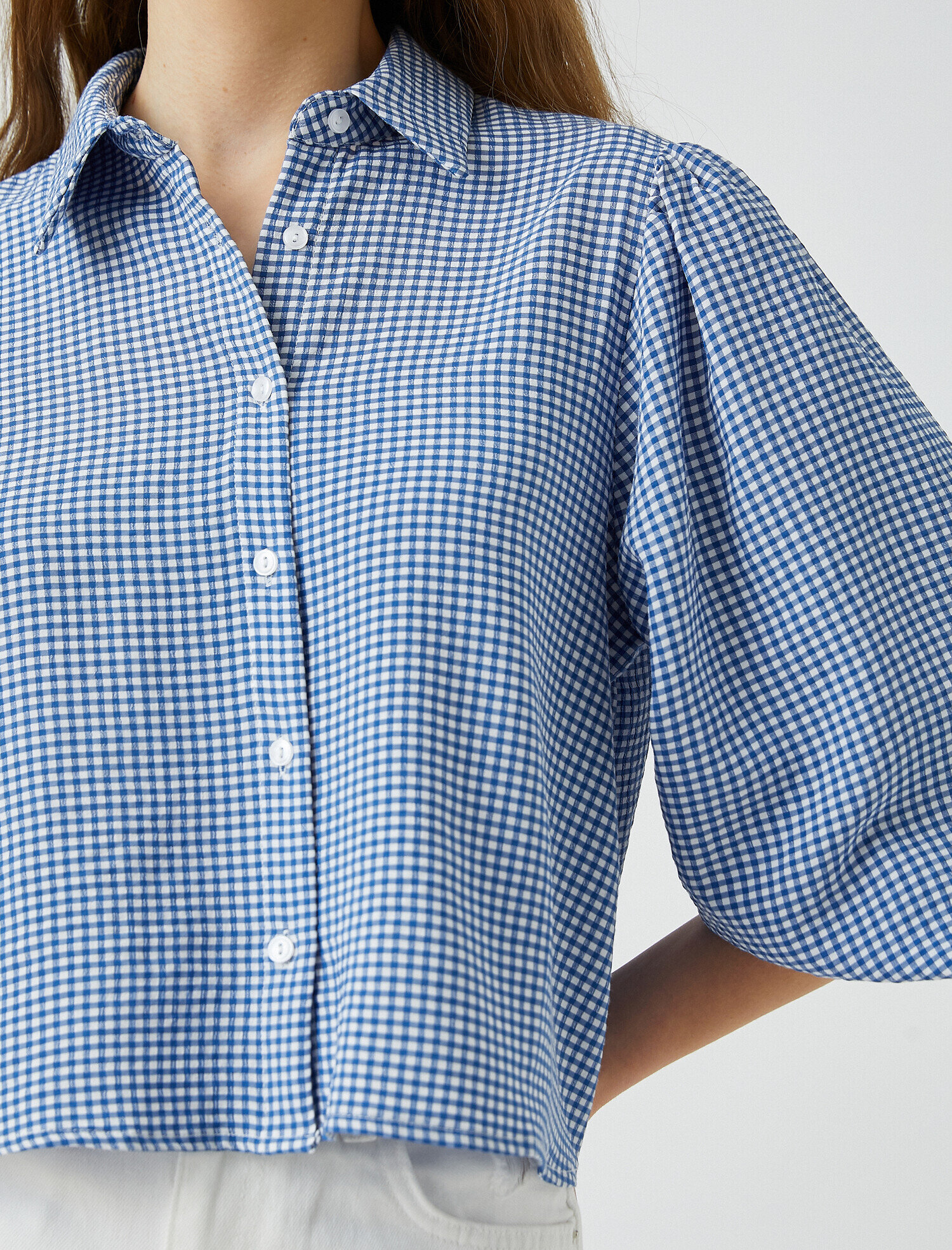   Balon Kollu Düğmeli Gömlek