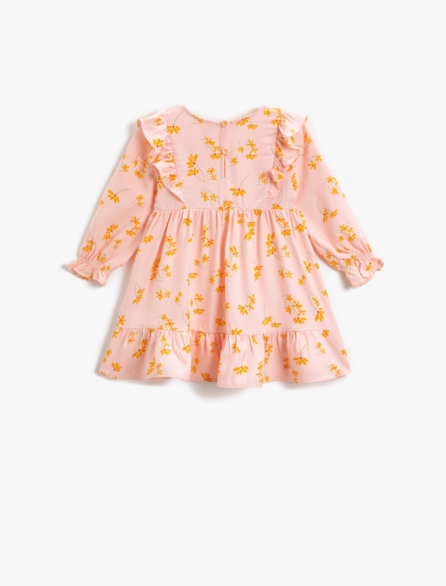  Kız Bebek Elbise Çiçek Baskılı Fırfırlı
