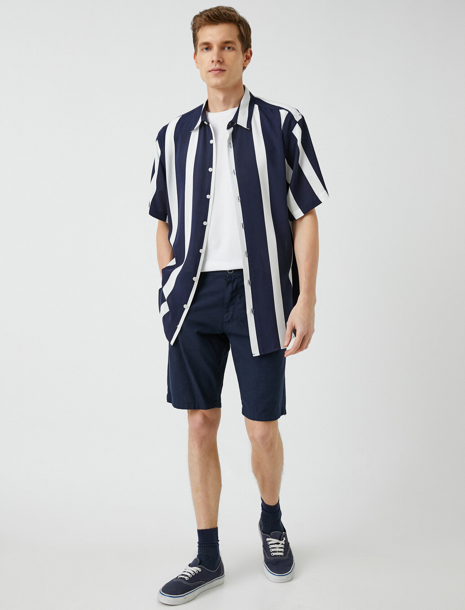   Çizgili Kısa Kollu Gömlek