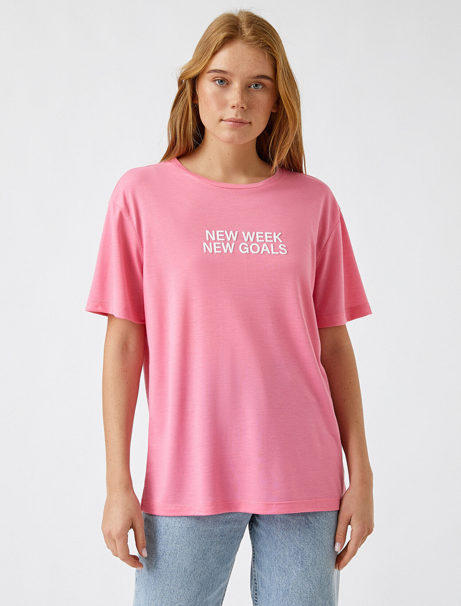   Bisiklet Yaka Baskılı Tişört