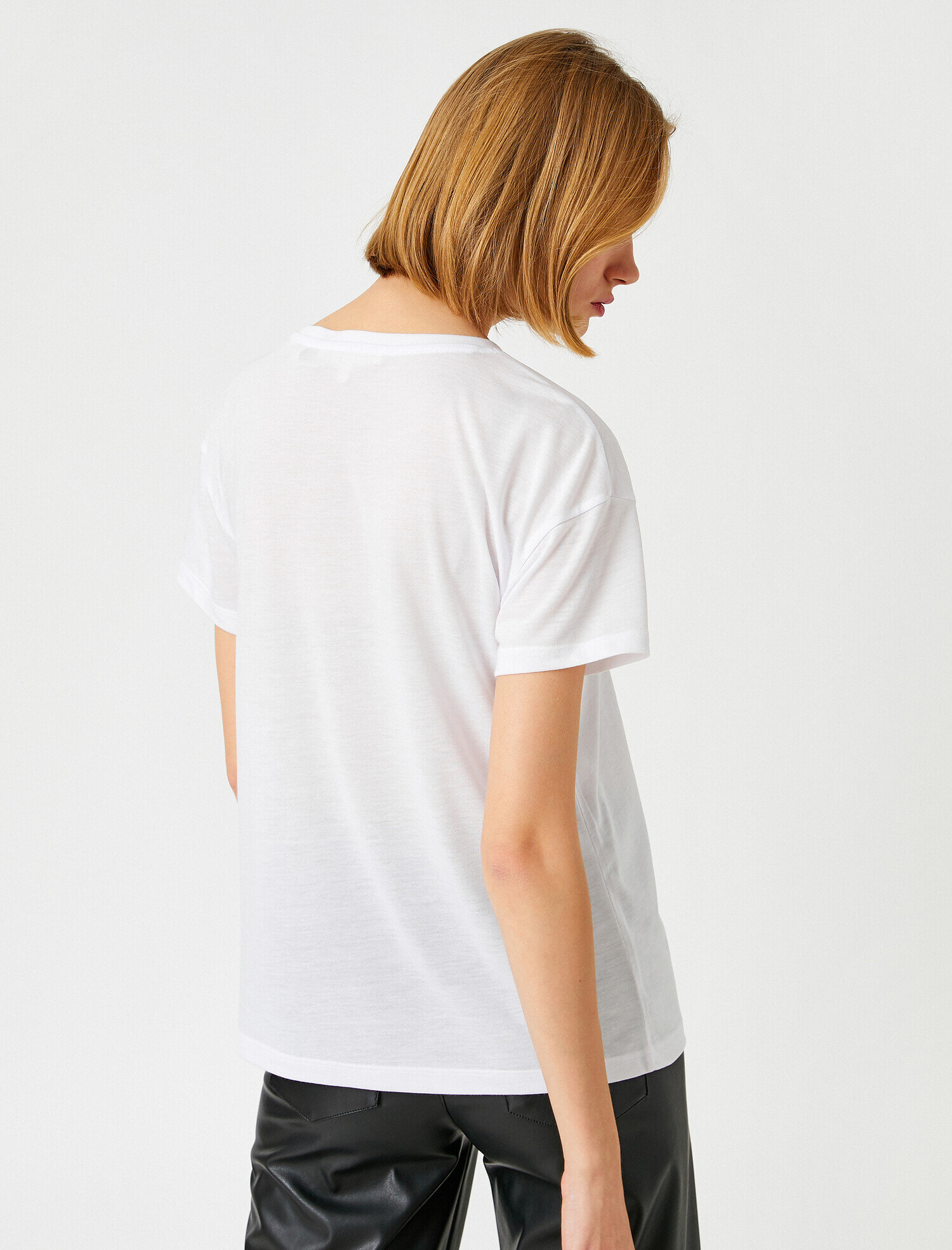   Bisiklet Yaka Kısa Kollu Baskılı Tişört