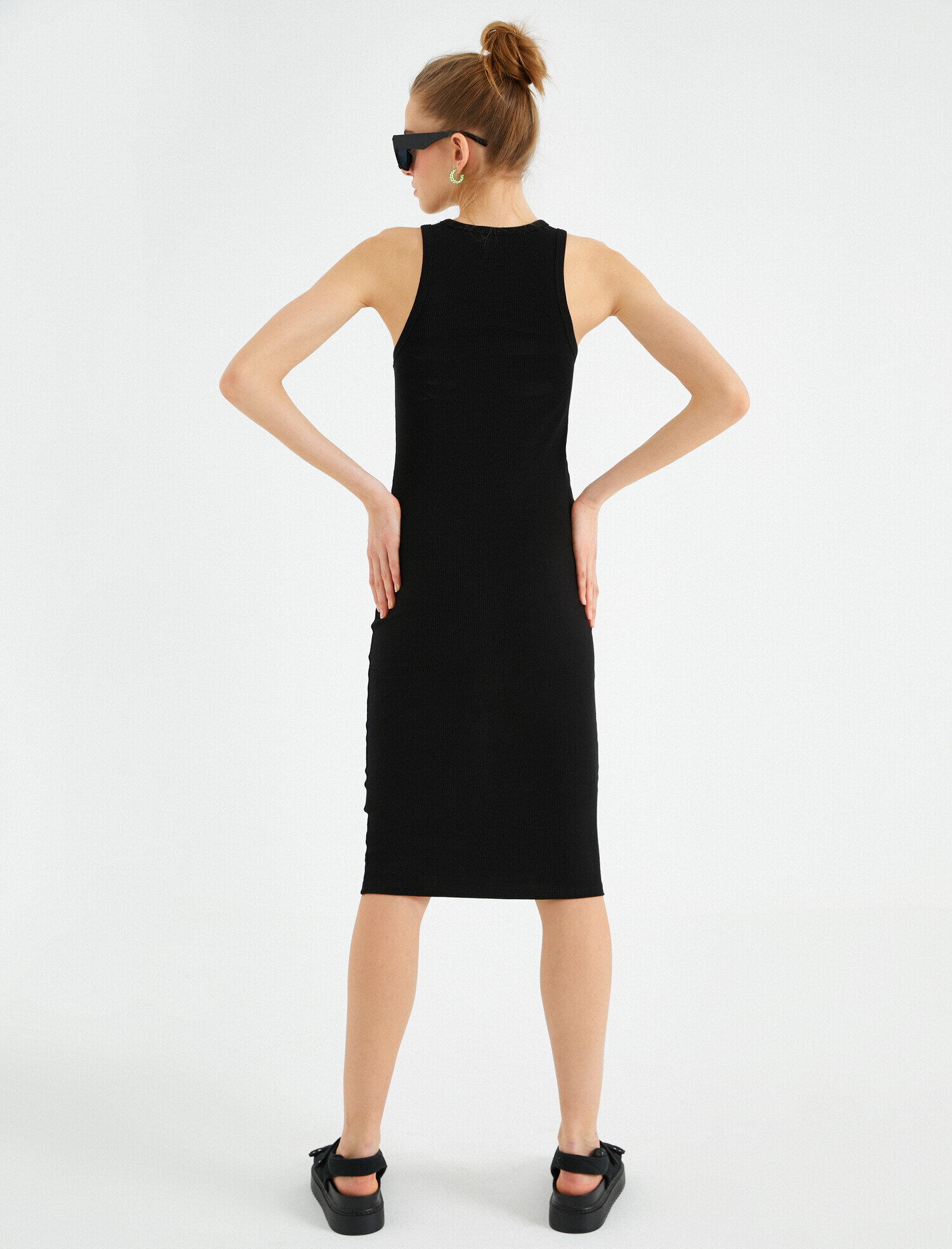 Halter Yaka Midi Elbise