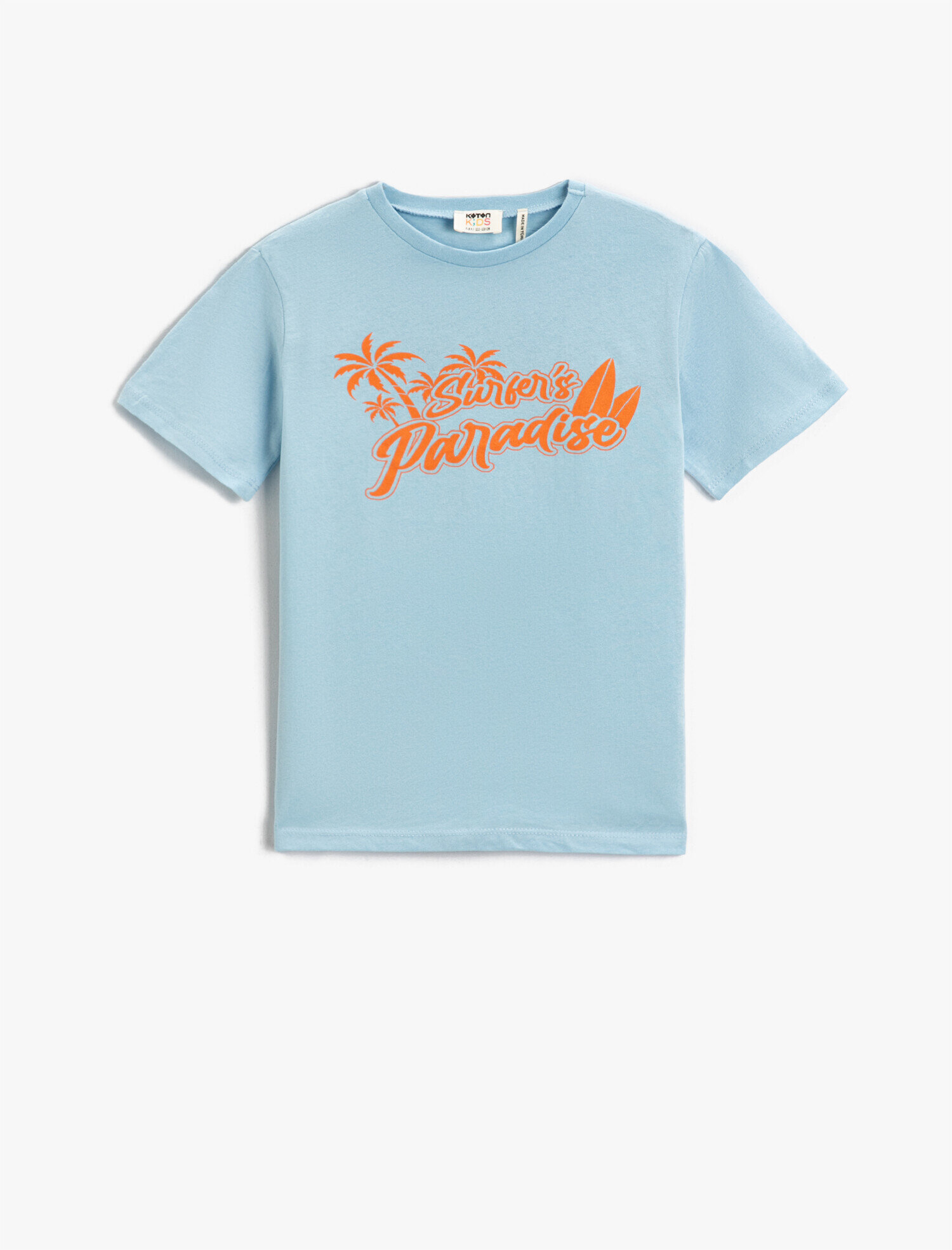  Erkek Çocuk Yaz Temalı Baskılı Kısa Kollu Tişört Pamuklu