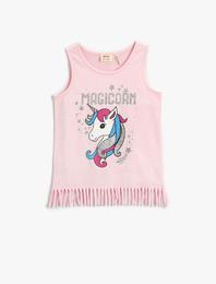 Unicorn Baskılı Püsküllü Atlet Pamuklu