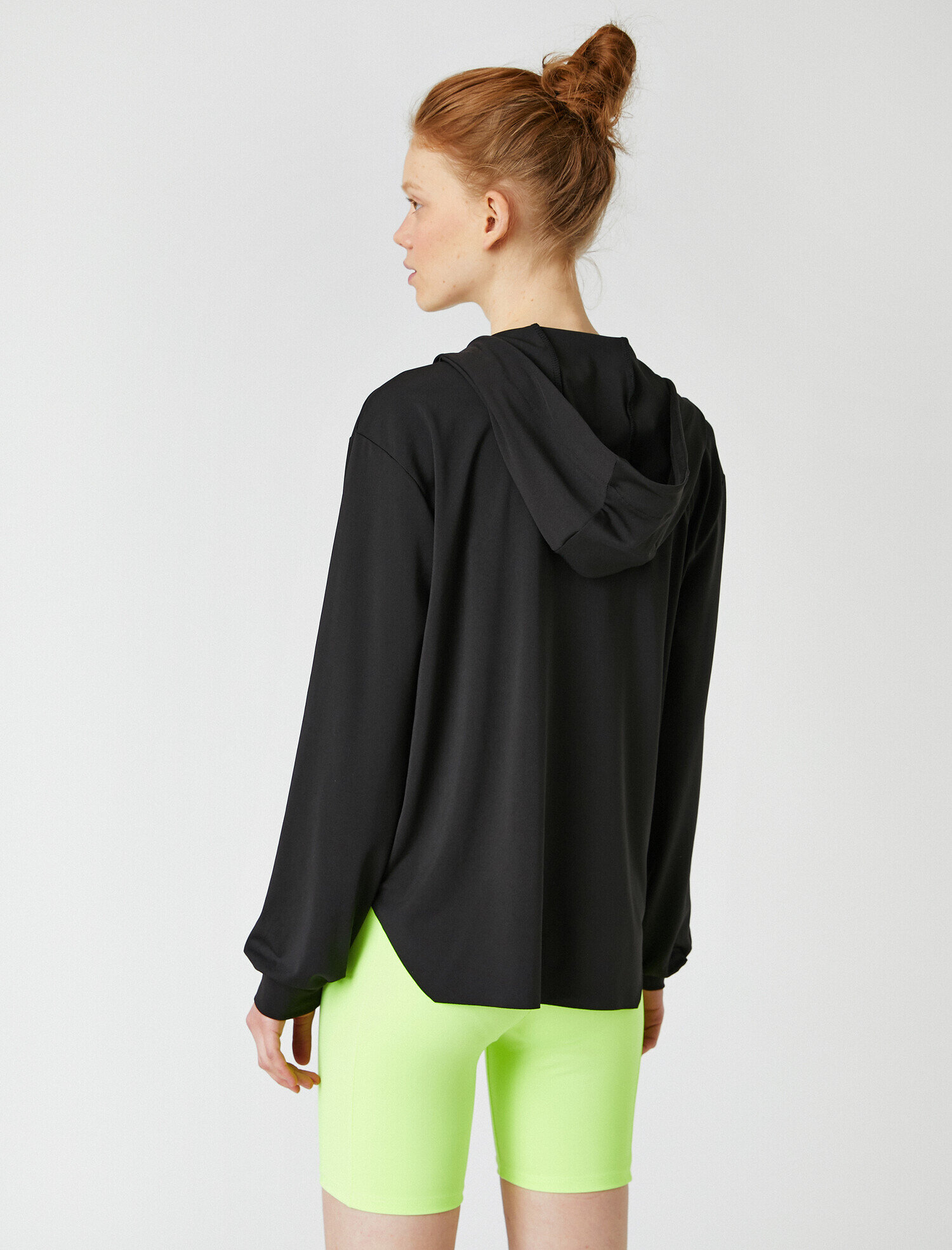   Kapüşonlu Fermuarlı Spor Sweatshirt