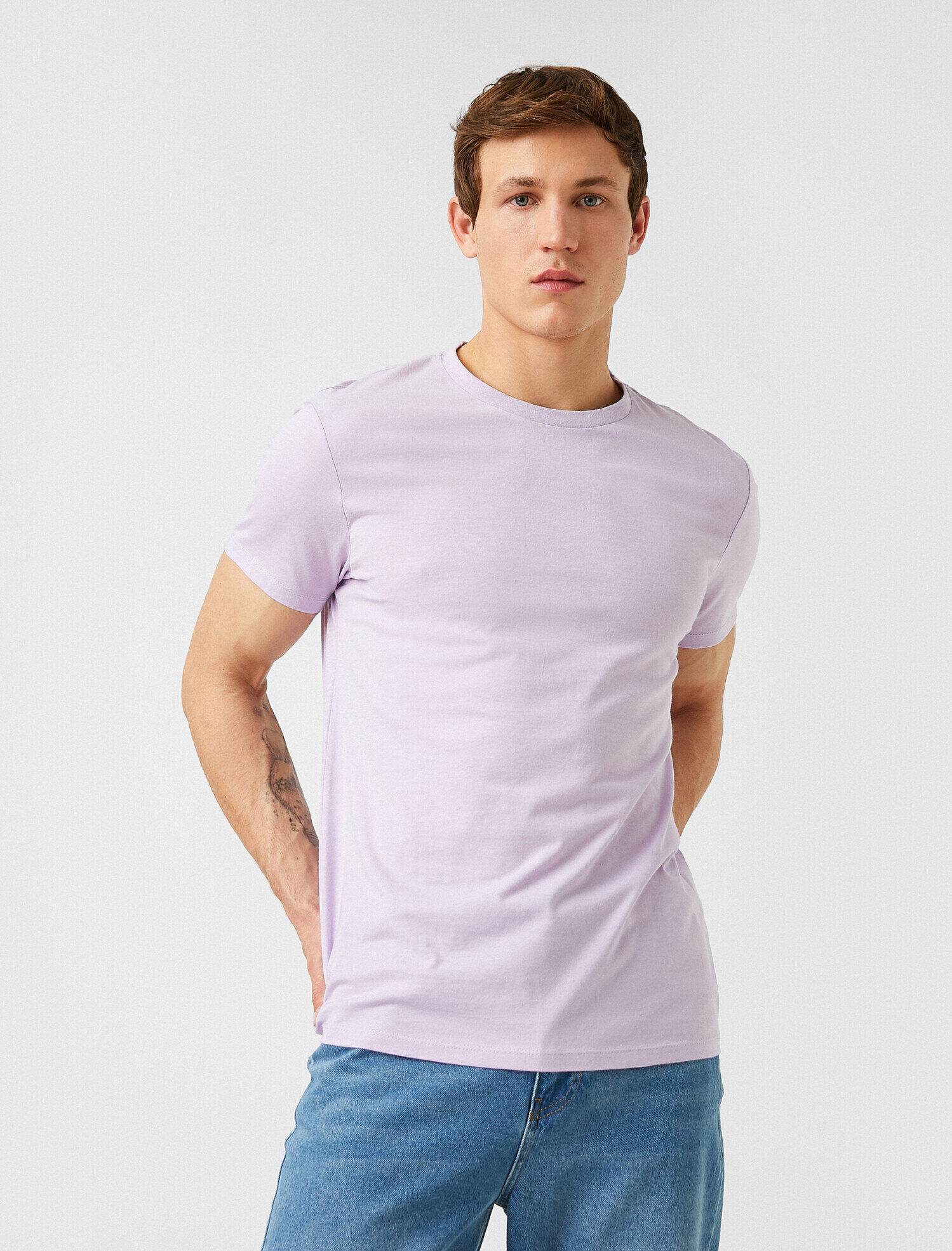   Basic Tişört Bisiklet Yaka