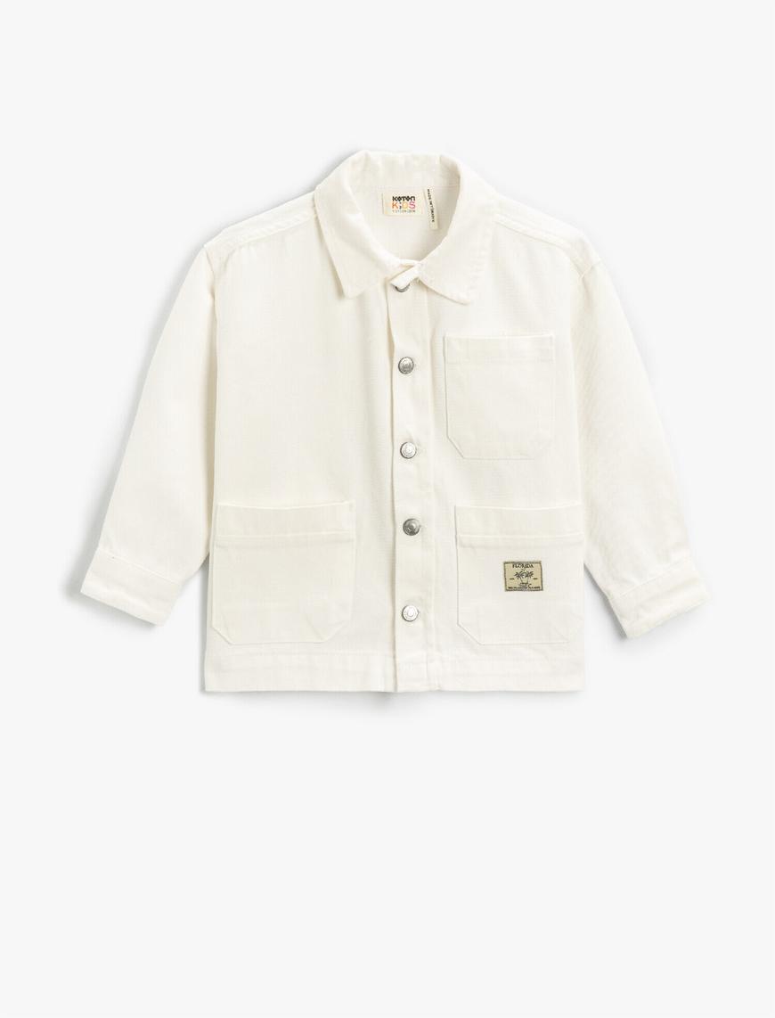  Erkek Çocuk Basic Oversize Ceket Pamuklu Düğmeli