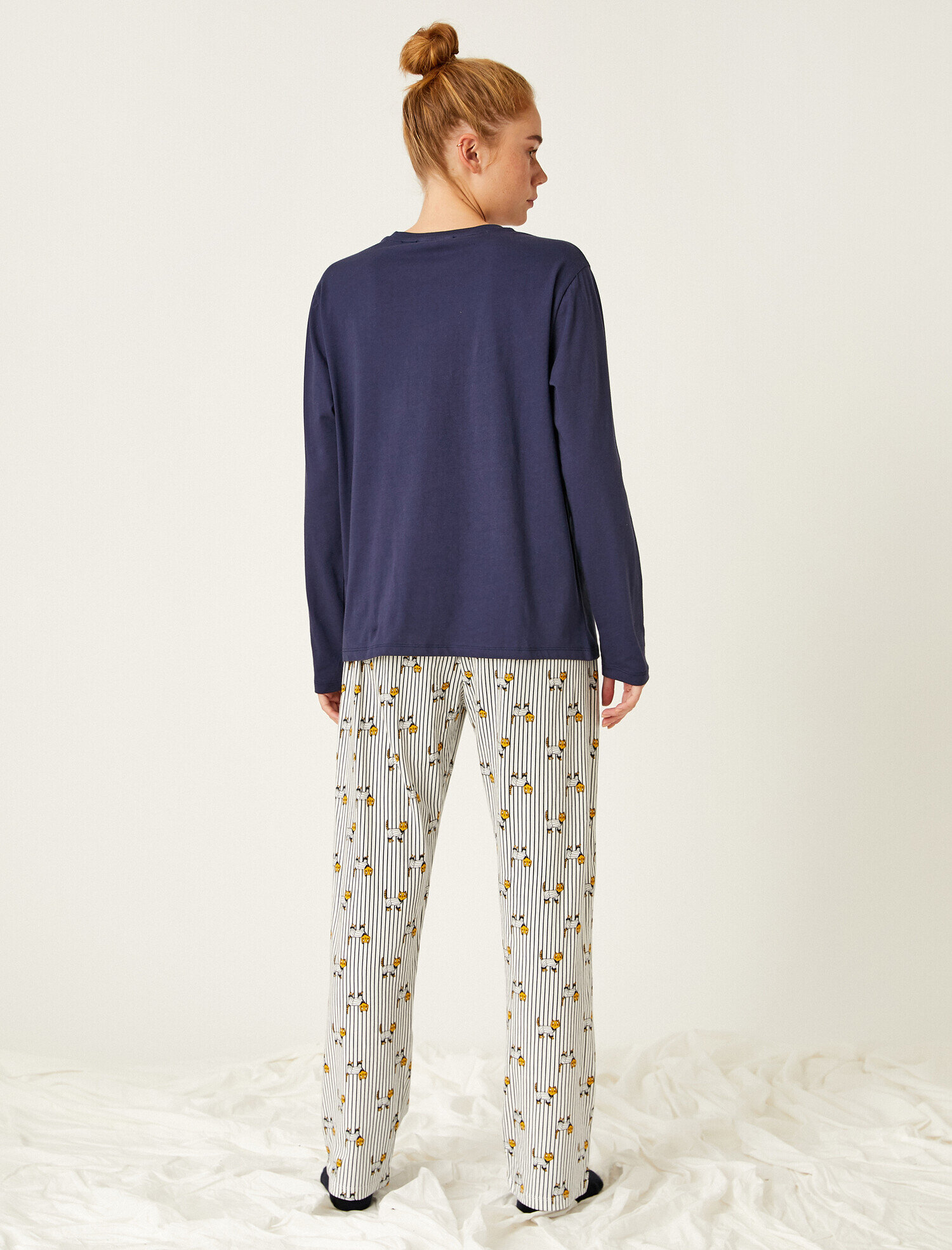   Pamuklu Baskılı Uzun Kollu Pijama Takımı