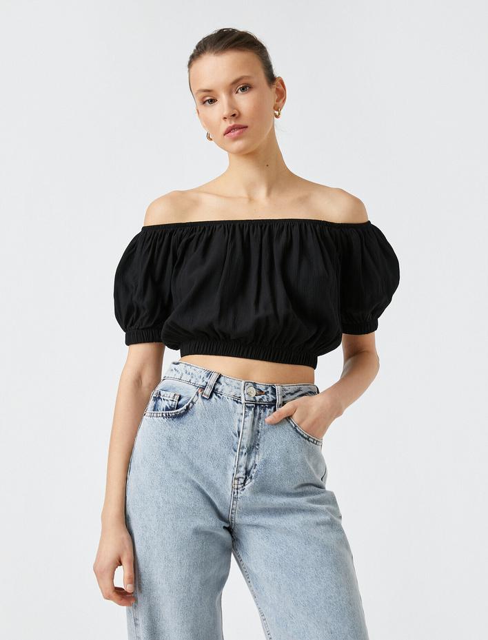 Kısa Kollu Crop Bluz