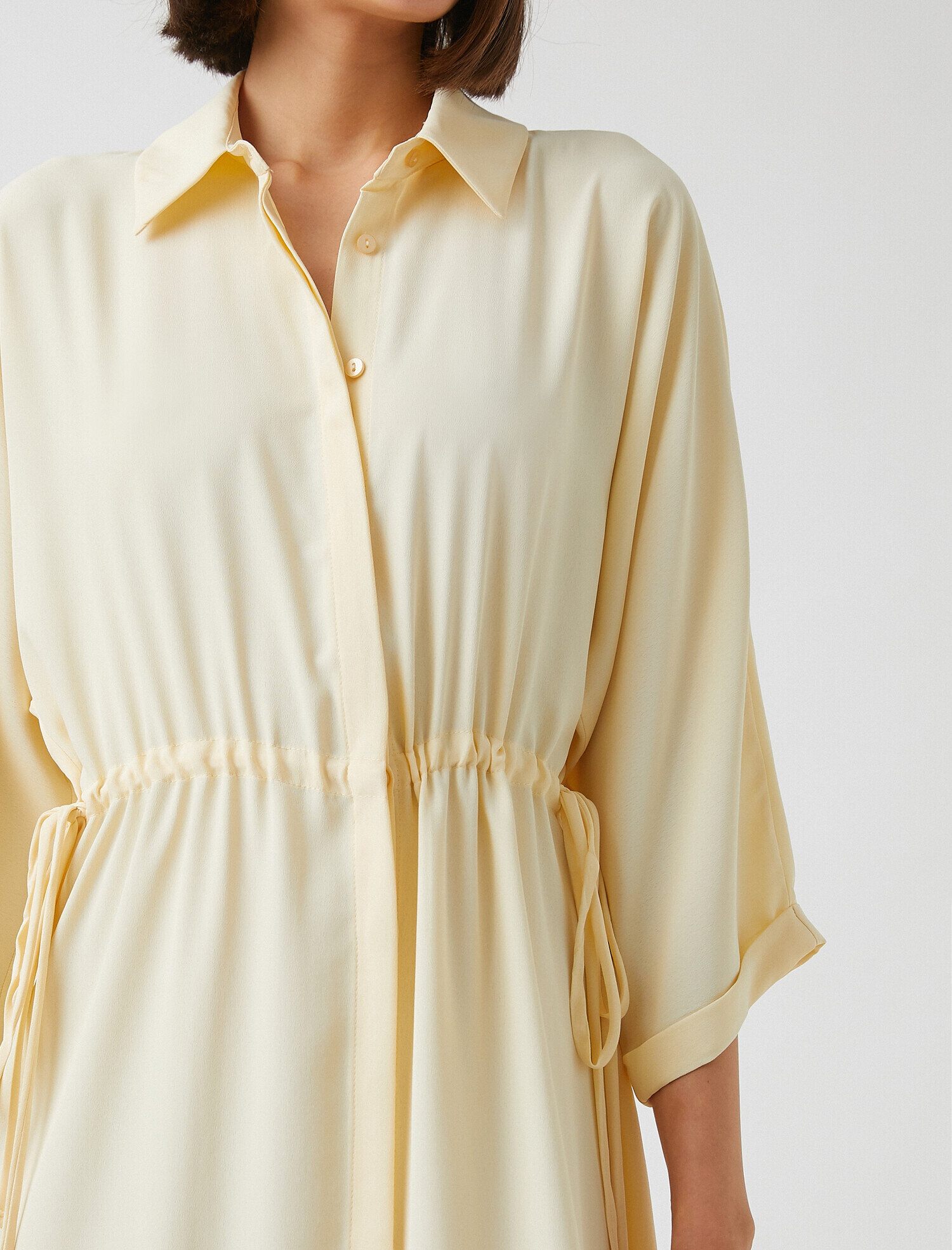   Düğmeli Midi Elbise