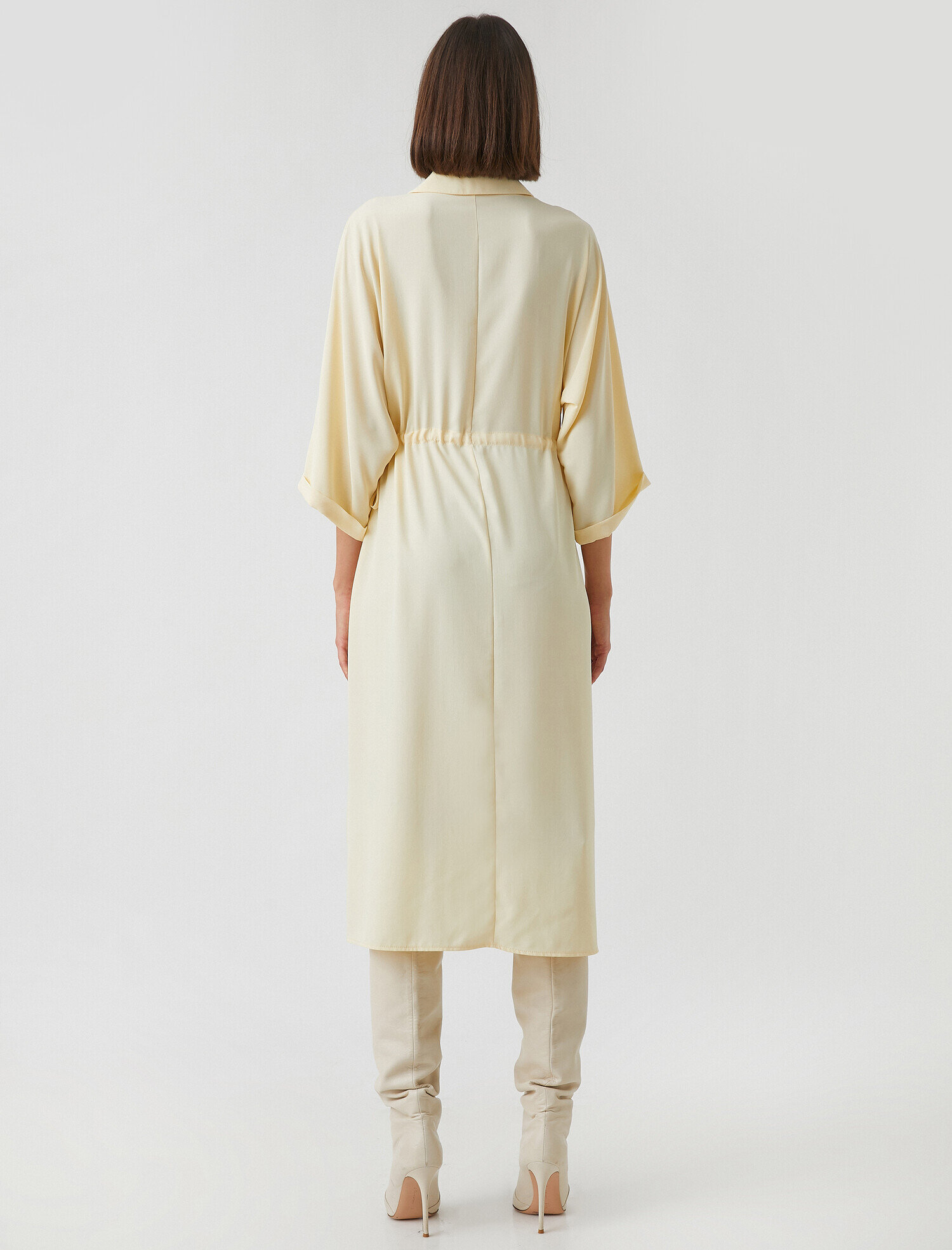   Düğmeli Midi Elbise