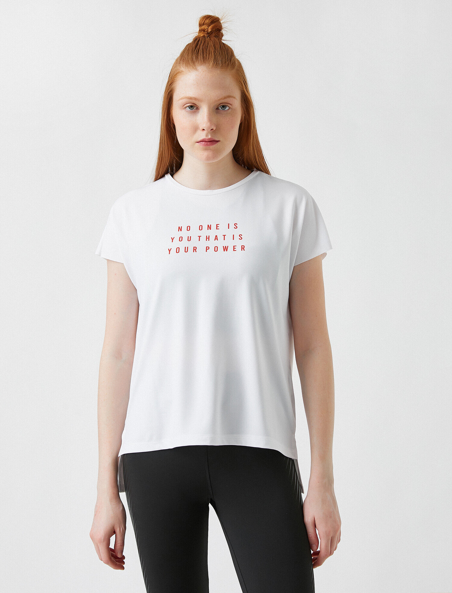   Bisiklet Yaka Baskılı Spor Tişört