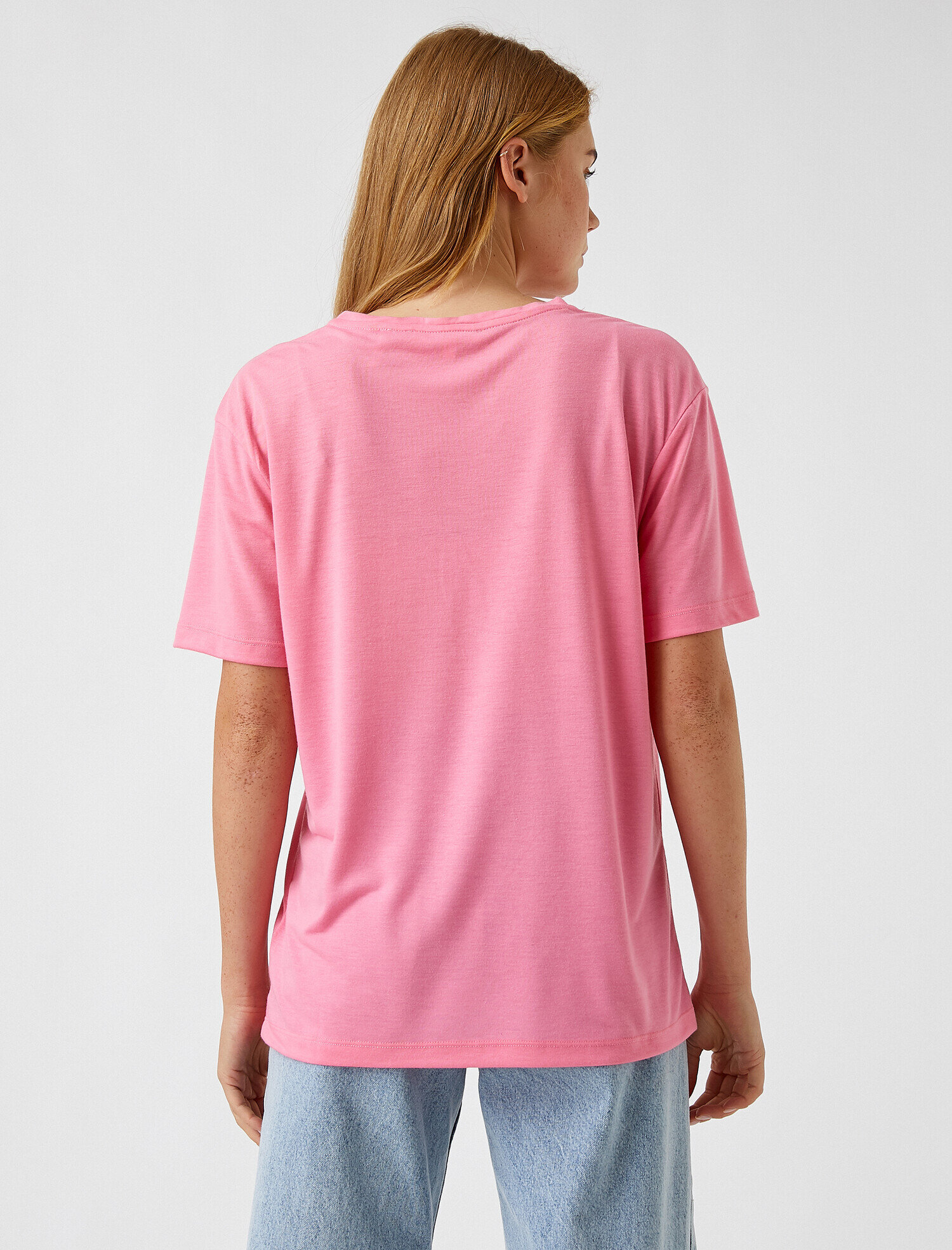   Bisiklet Yaka Baskılı Tişört