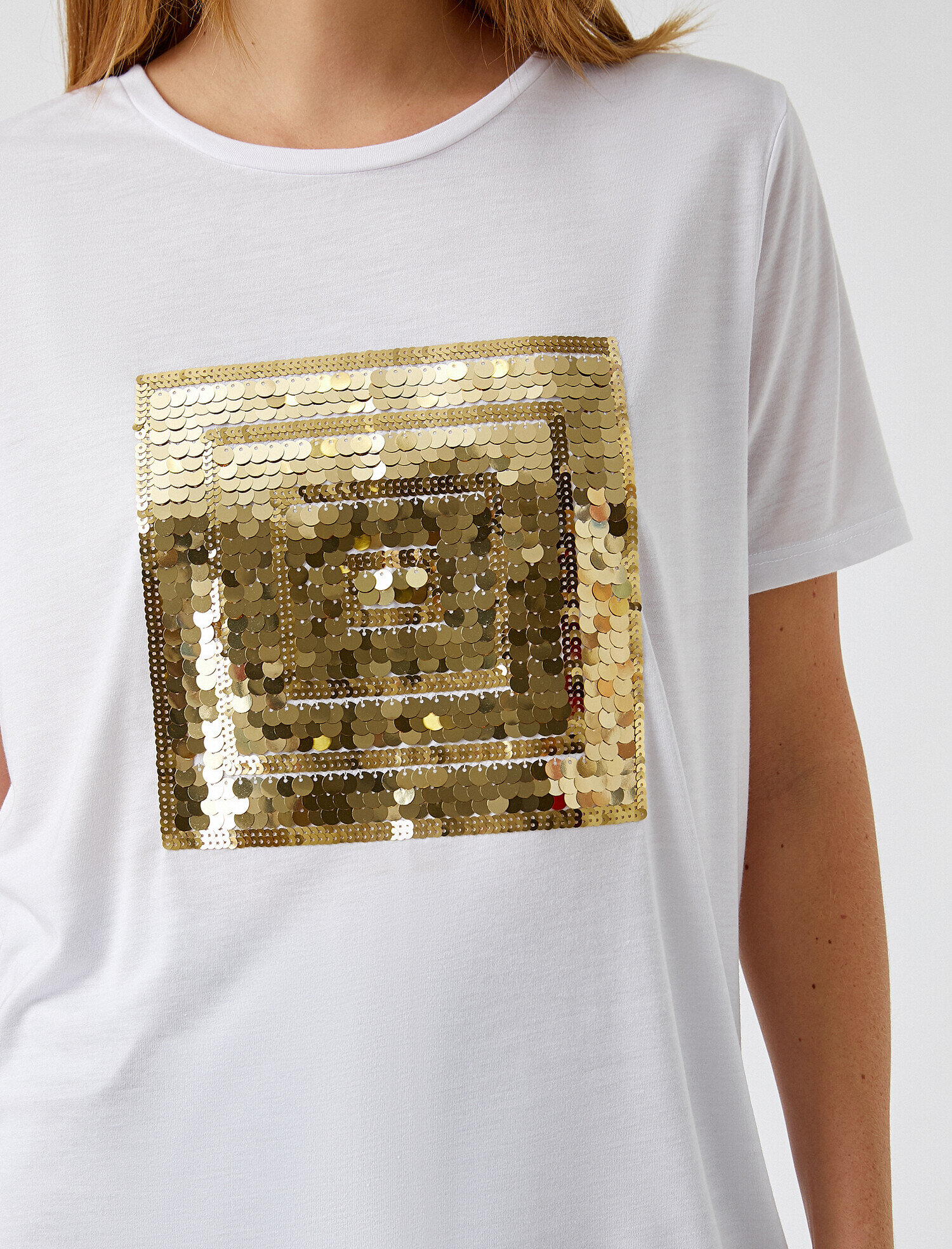   Payetli Kısa Kollu Tişört