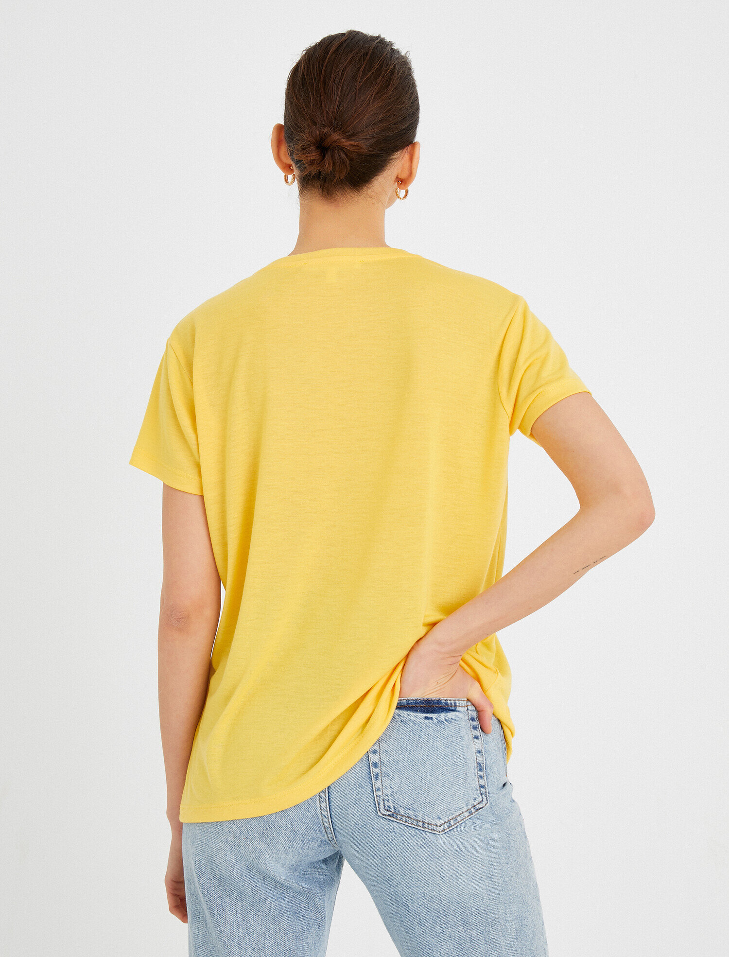   Payetli Kısa Kollu Tişört