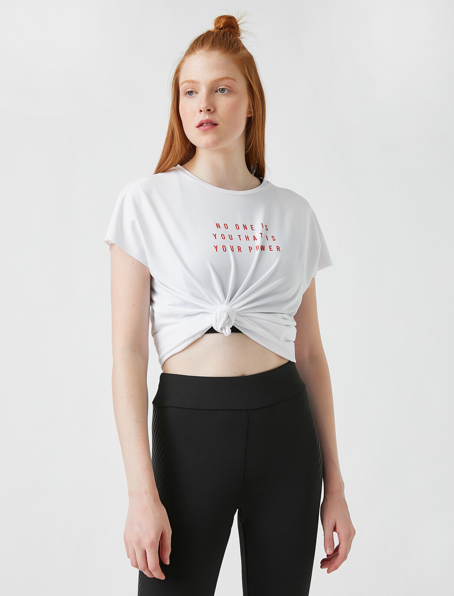   Bisiklet Yaka Baskılı Spor Tişört