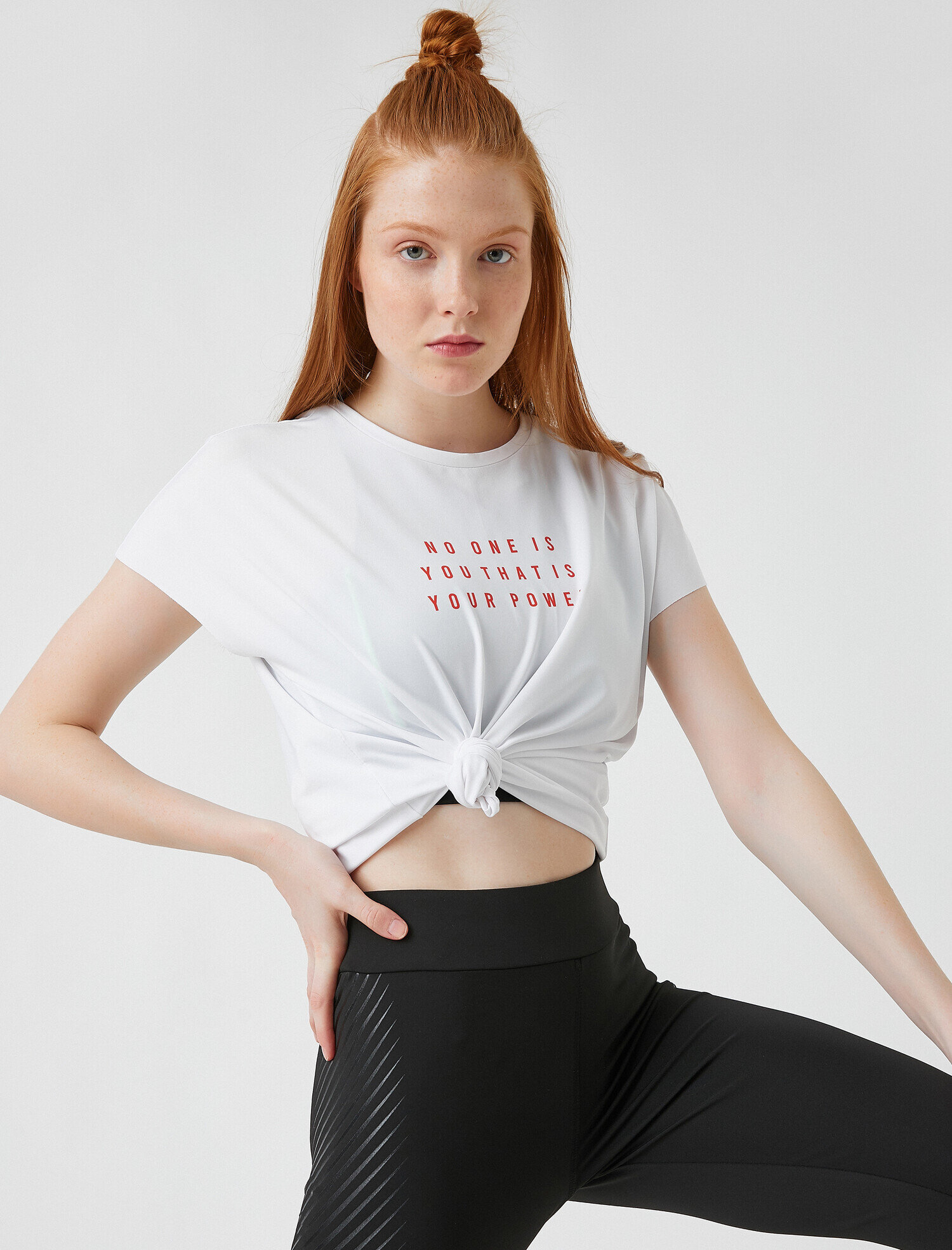   Bisiklet Yaka Baskılı Spor Tişört