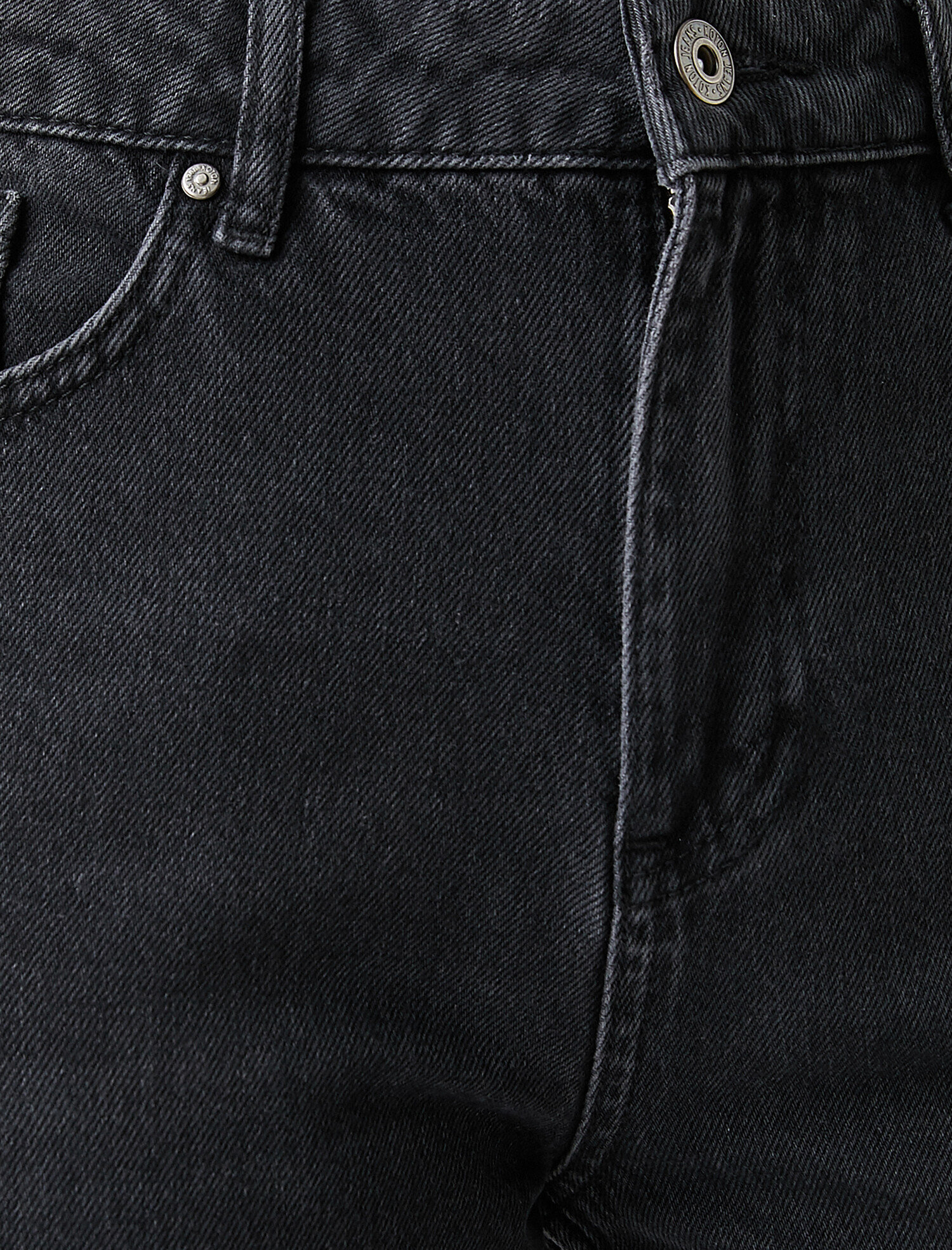   Yüksek Bel Yırtık Kot Pantolon - Mom Jean