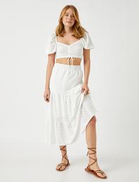 Beli Lastikli Fırfırlı Etek