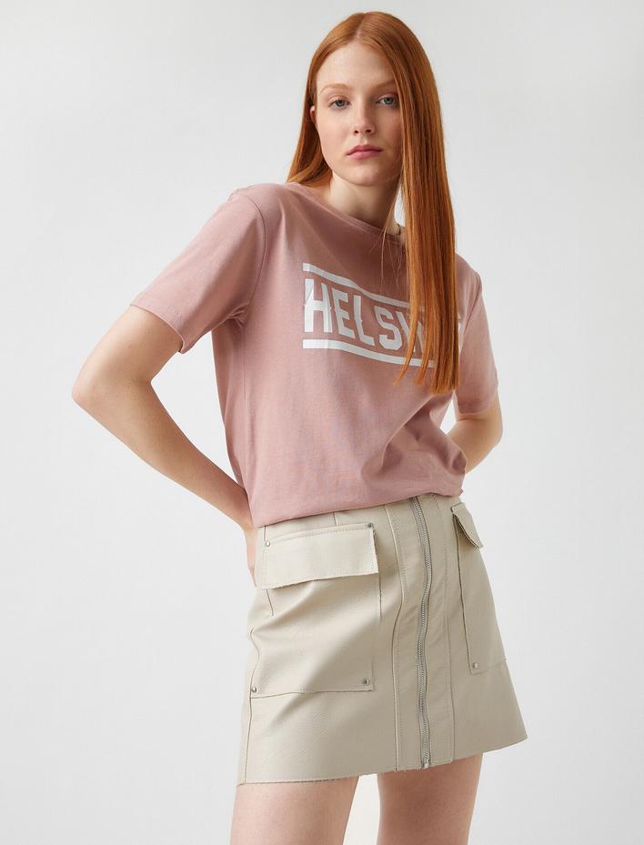  Baskılı Kısa Kollu Pamuklu Tişört