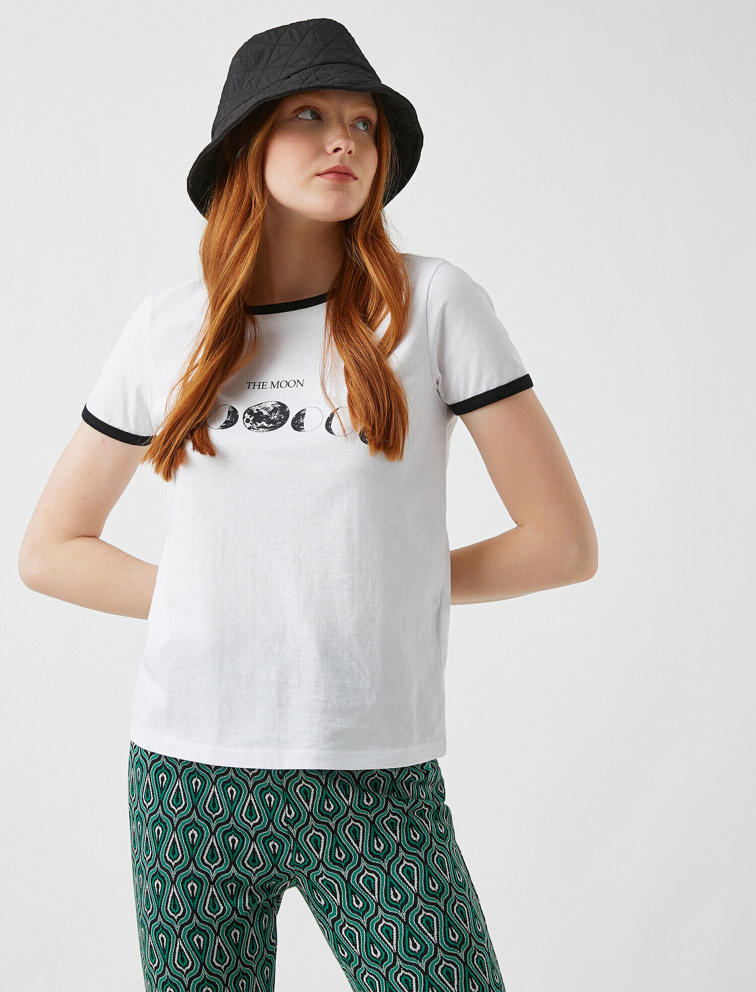   Baskılı Kısa Kollu Pamuklu Tişört