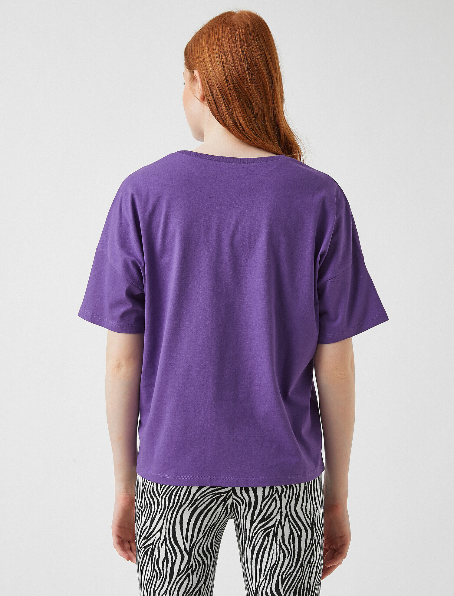   Baskılı Kısa Kollu Pamuklu Tişört