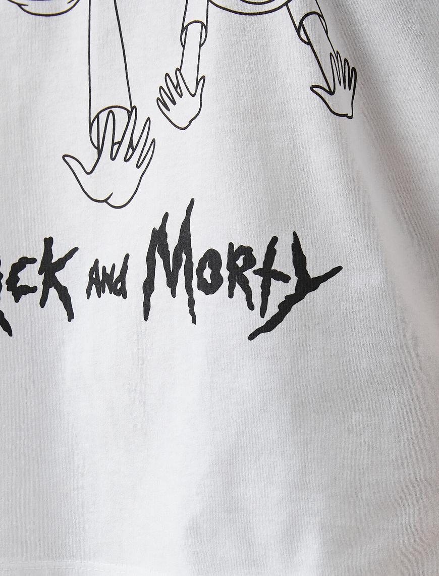   Rick and Morty Bisiklet Yaka Kısa Kollu Baskılı Tişört