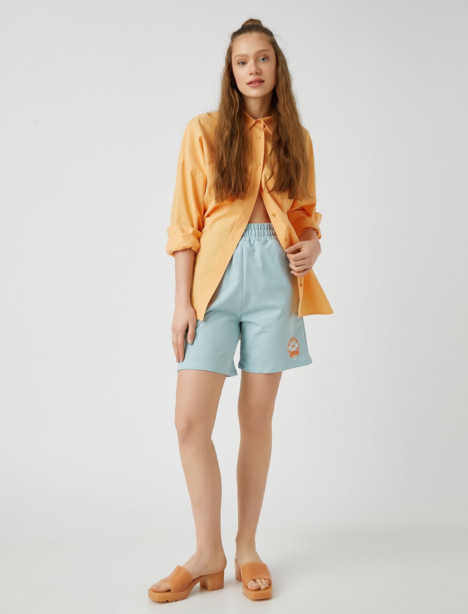   Beli Bağcıklı Yüksek Bel Şort