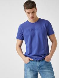 Slim Fit Kabartma Baskılı Tişört