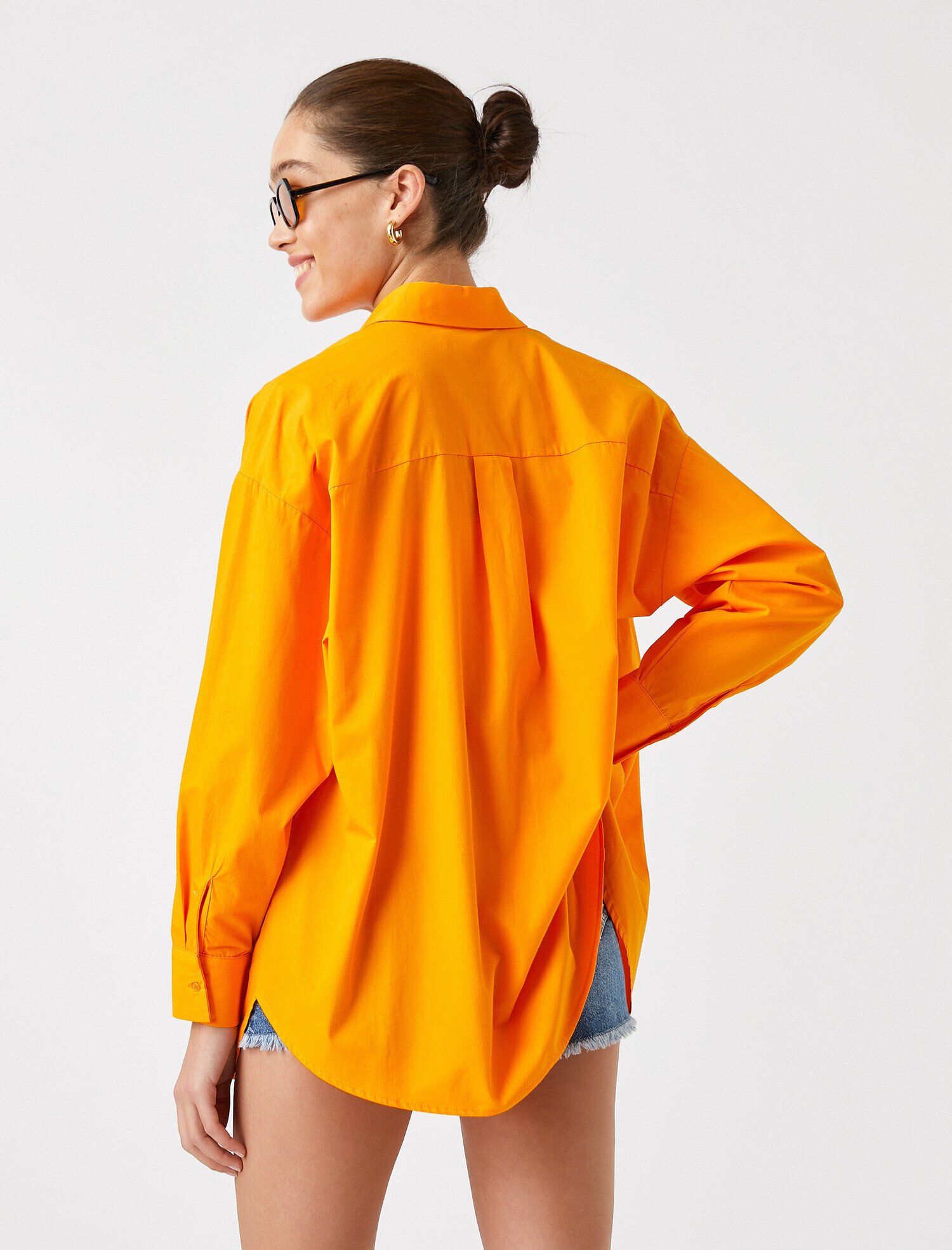   Uzun Kollu Poplin Gömlek Pamuklu