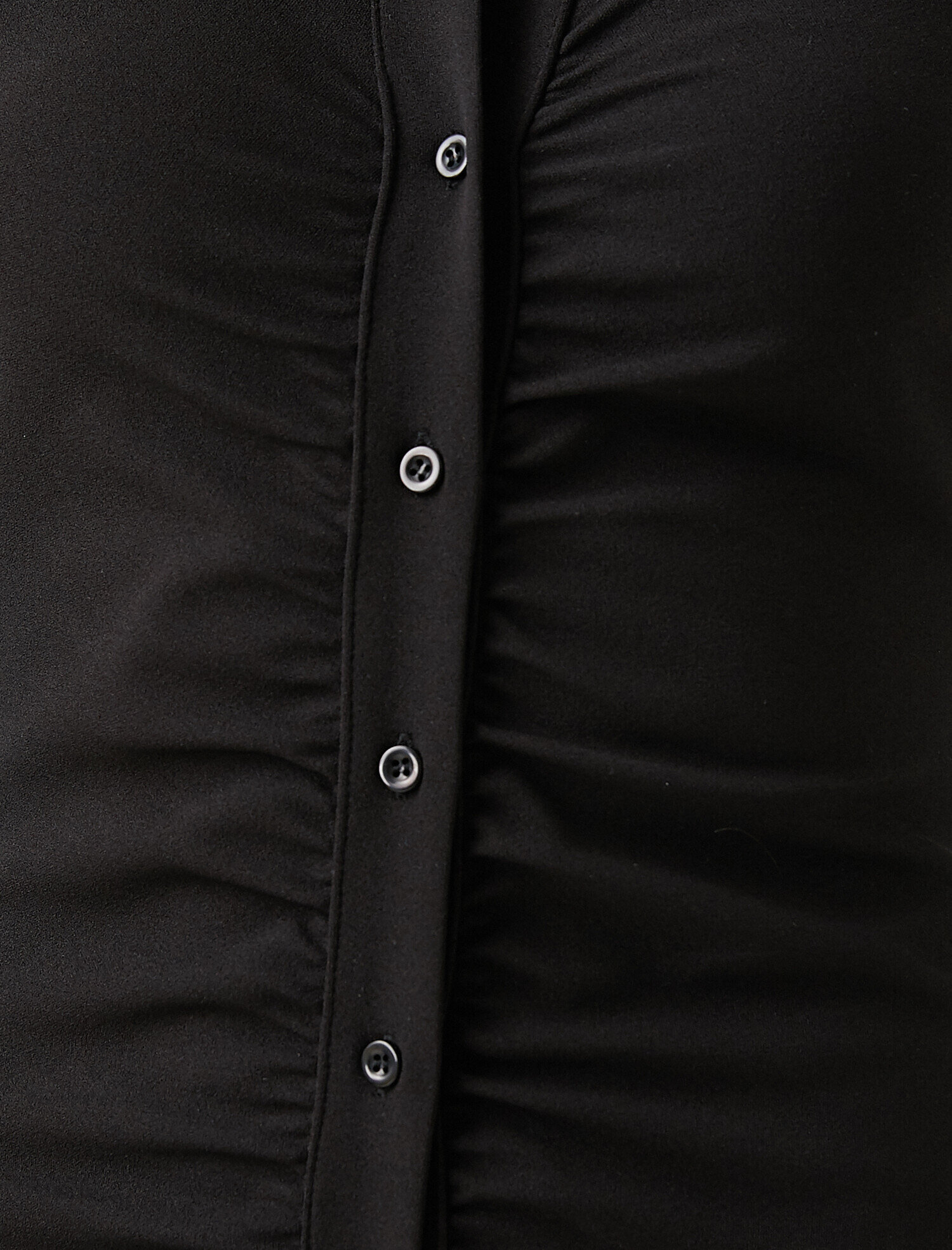 Düğmeli Uzun Kollu Mini Elbise