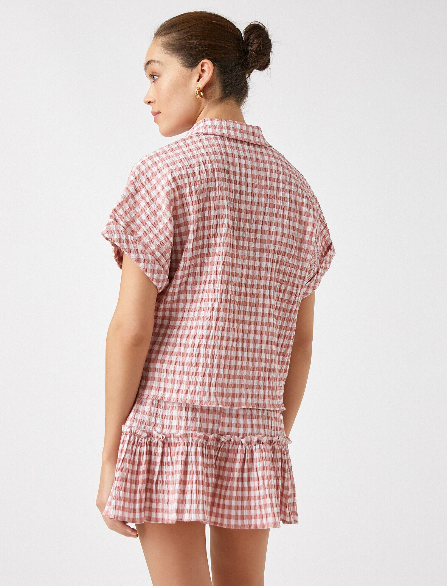   Kareli Kısa Kollu Gömlek