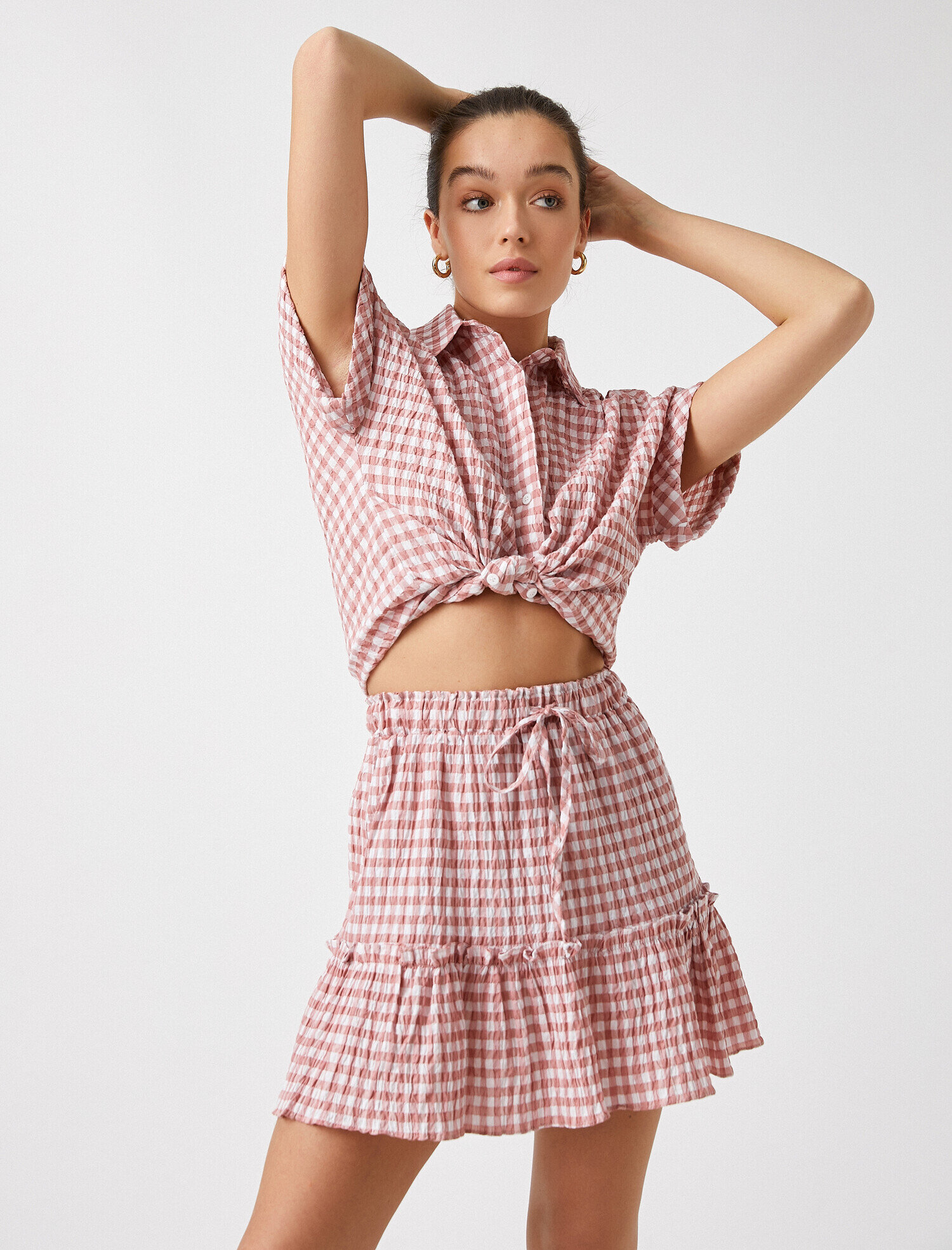   Kareli Kısa Kollu Gömlek