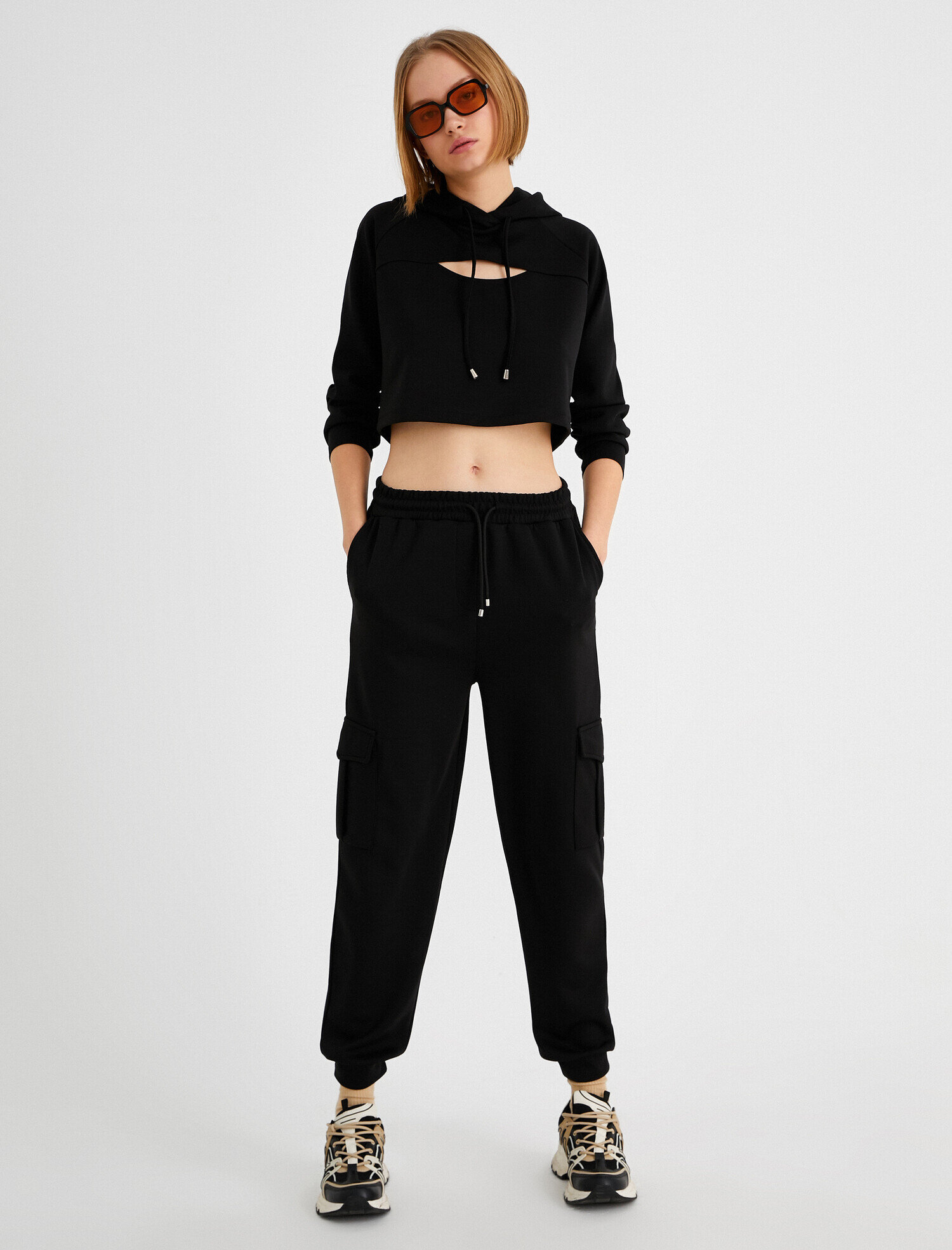   Beli Lastikli Cepli Jogger Eşofman Altı