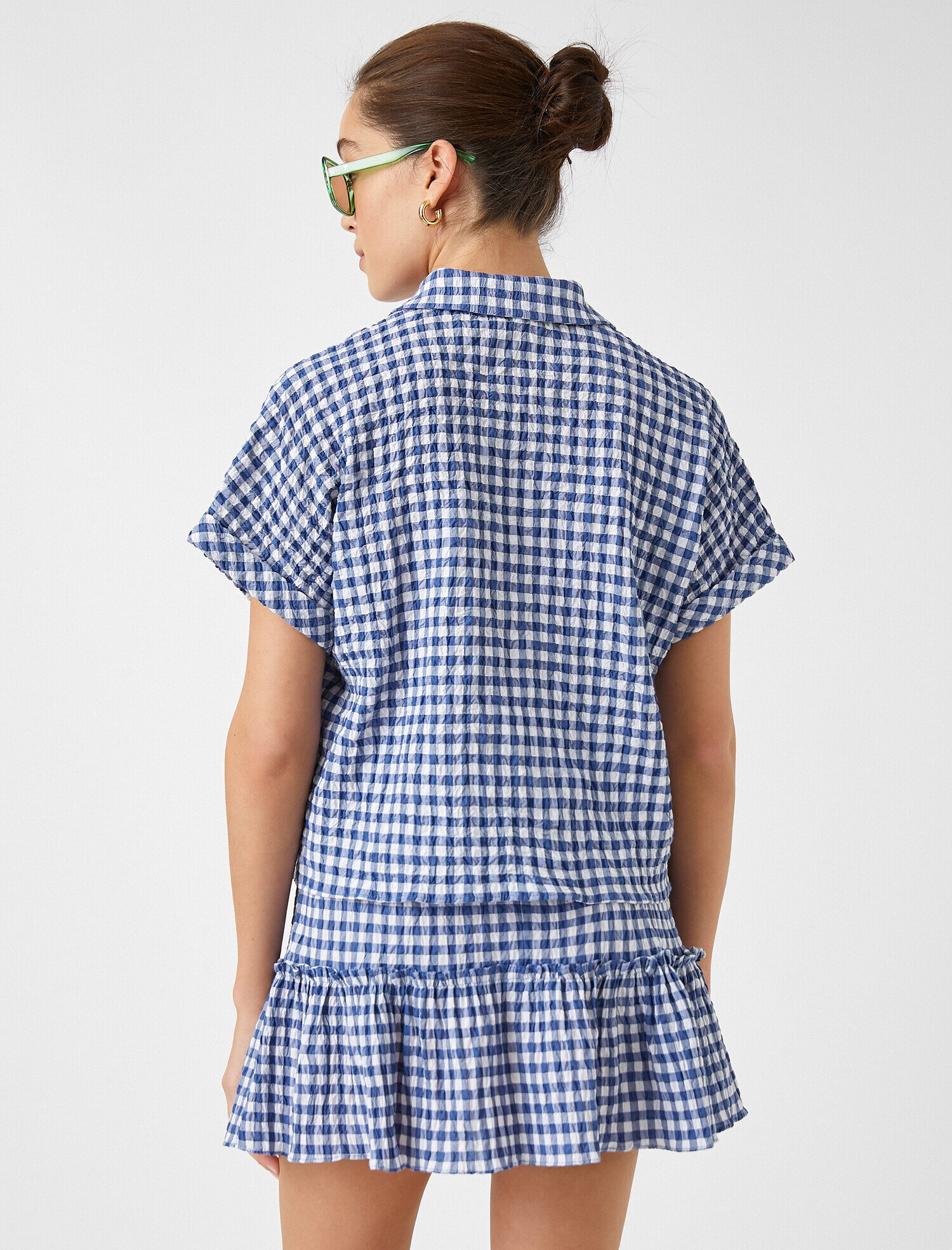   Kareli Kısa Kollu Gömlek