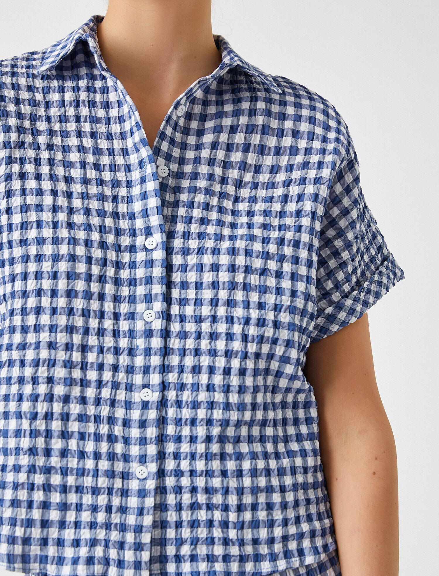   Kareli Kısa Kollu Gömlek