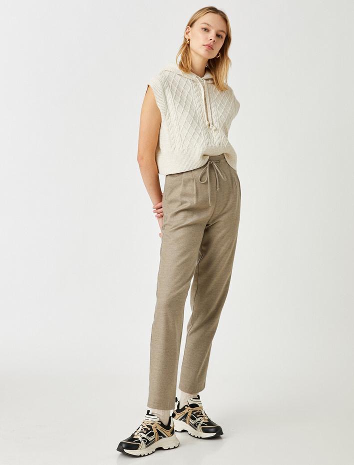  Yüksek Bel Havuç Pantolon Belden Bağlamalı