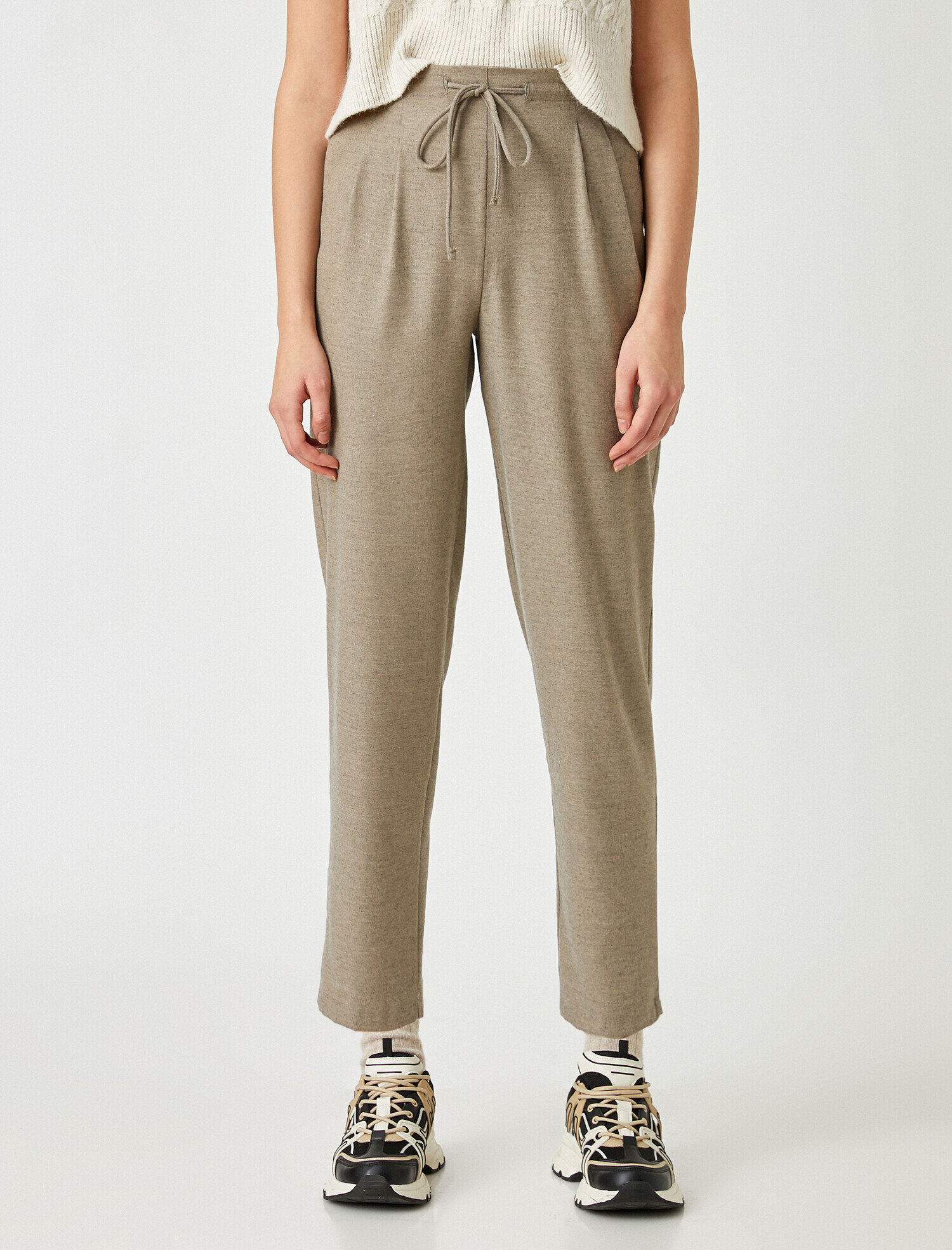   Yüksek Bel Havuç Pantolon Belden Bağlamalı